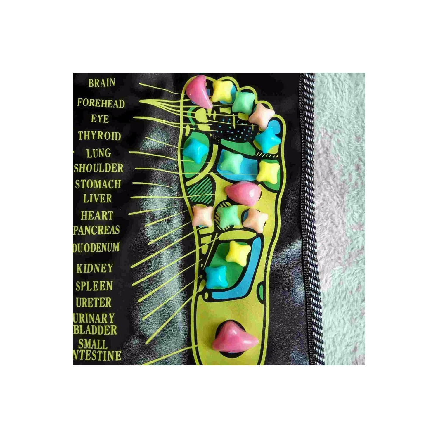 ISTAR Reflexology Foot Massager Mat Acupuncture Points Massage Stone Pad For Relieve Pain, Fatigue, Flatfoot Sore with Square Shape