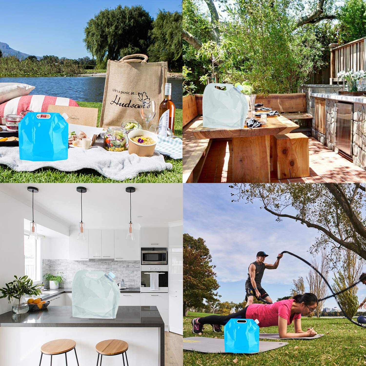 5L Water Storage Bag Folding Drinking Container Outdoor for Sport Camping Hiking Picnic BBQ Sport Riding Mountaineer…