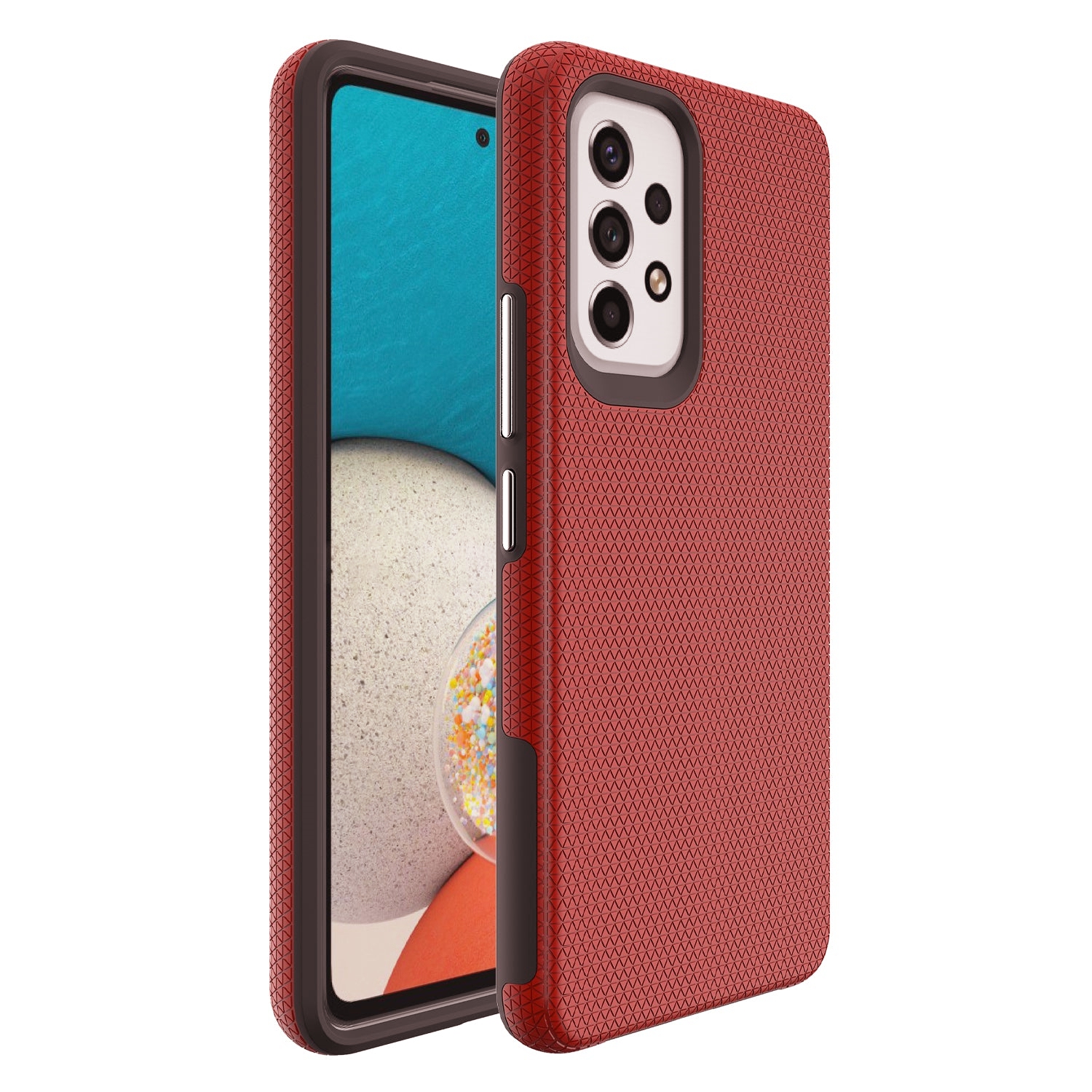【CSmart】 Étui Coque rigide hybride en PC rigide antichoc et résistante aux rayures pour Samsung Galaxy A53 5G, Rouge