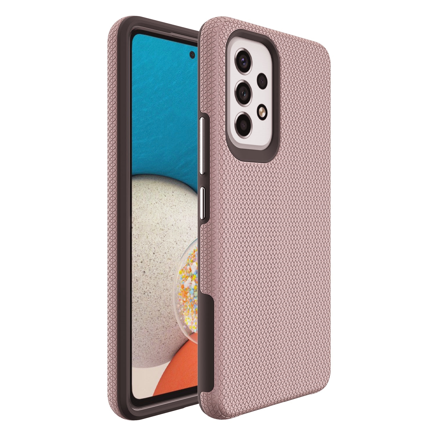 【CSmart】 Étui Coque rigide hybride en PC rigide antichoc et résistante aux rayures pour Samsung Galaxy A53 5G, Or rose