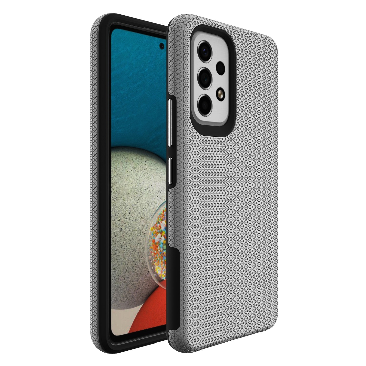 【CSmart】 Étui Coque rigide hybride en PC rigide antichoc et résistante aux rayures pour Samsung Galaxy A53 5G, Gris