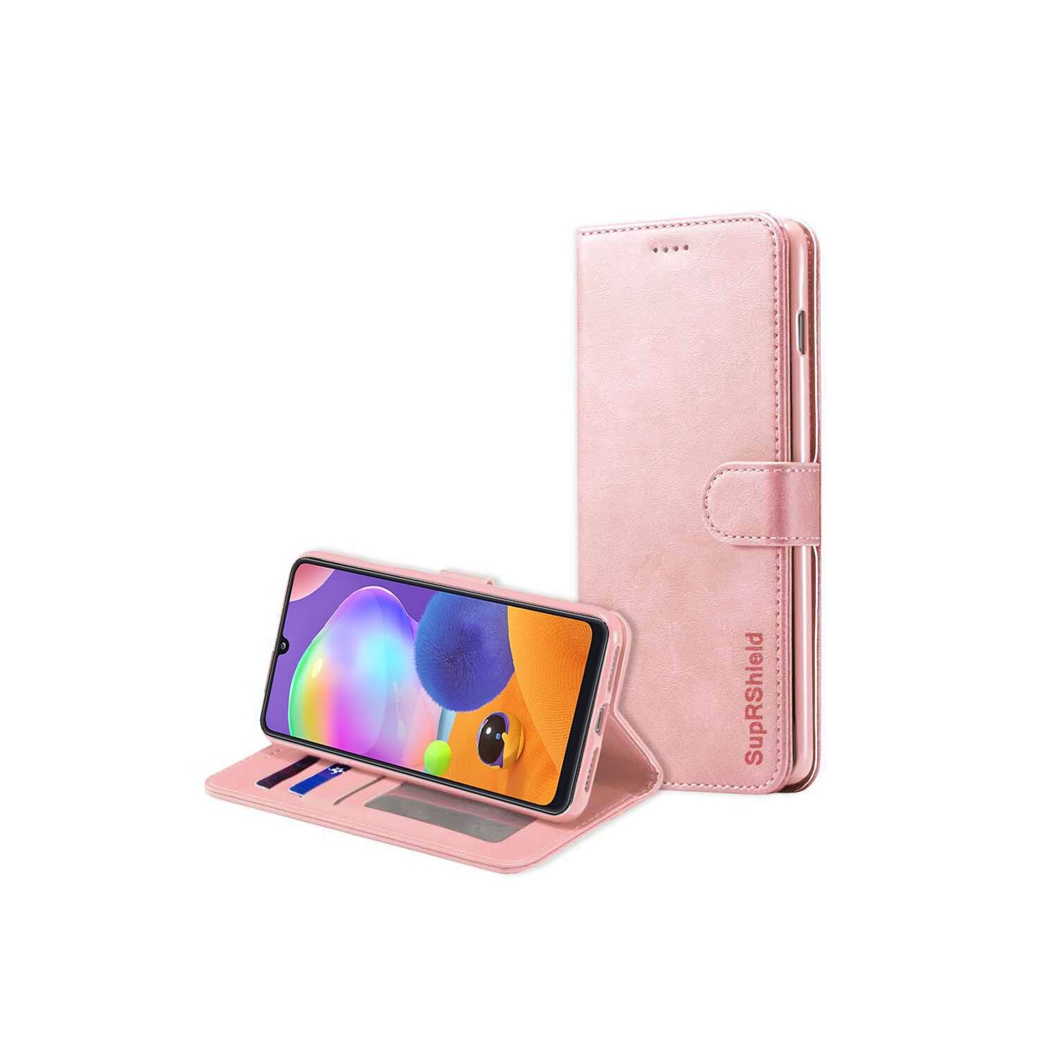 SuperShield Samsung Galaxy A31 Rose Gold Genuine Supershield Wallet Leather Flip Stand Magnetic Case Cover