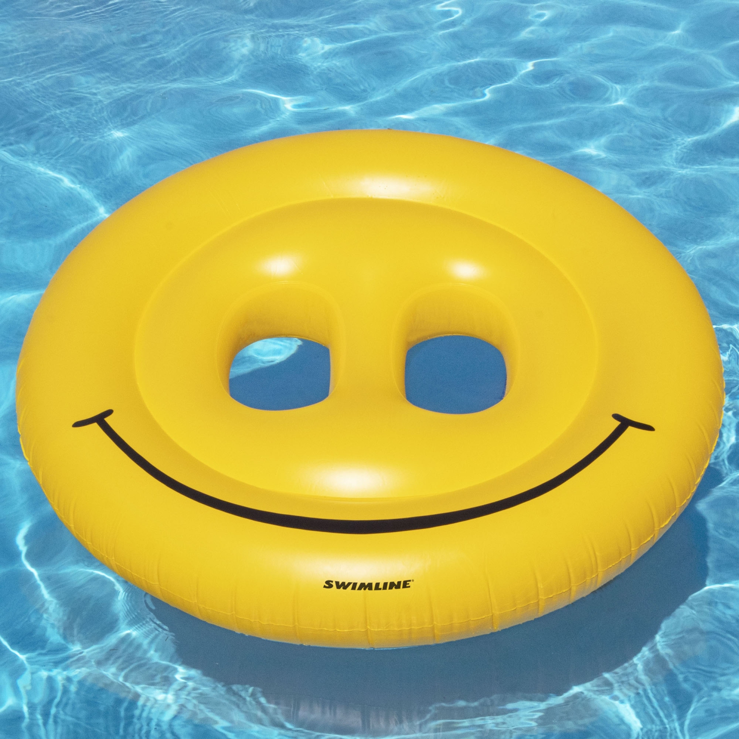 72" Water Sports Inflatable Smiley Face Island 2-Person Swimming Pool Raft