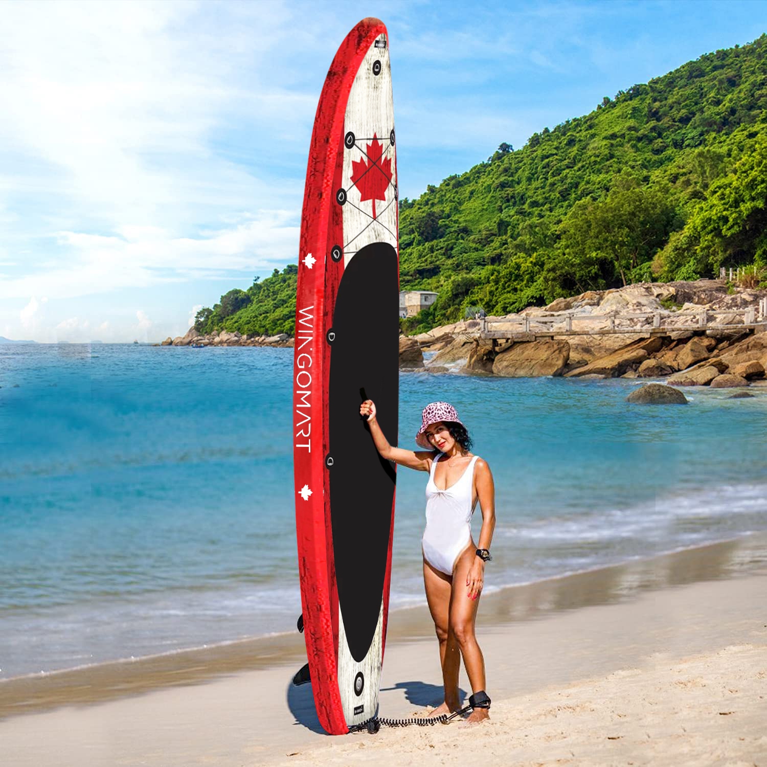 WINGOMART Inflatable Stand up Paddle Board w/ Premium SUP