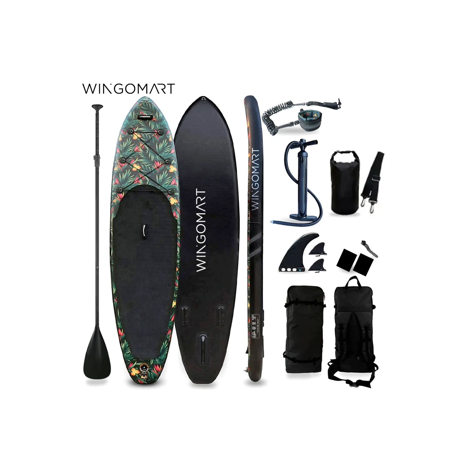 Planche à pagaie gonflable de 10,7 x 32 x 6 po avec accessoires et sac de transport | planche à pagaie gonflable, plateforme antidérapante |jeunes et