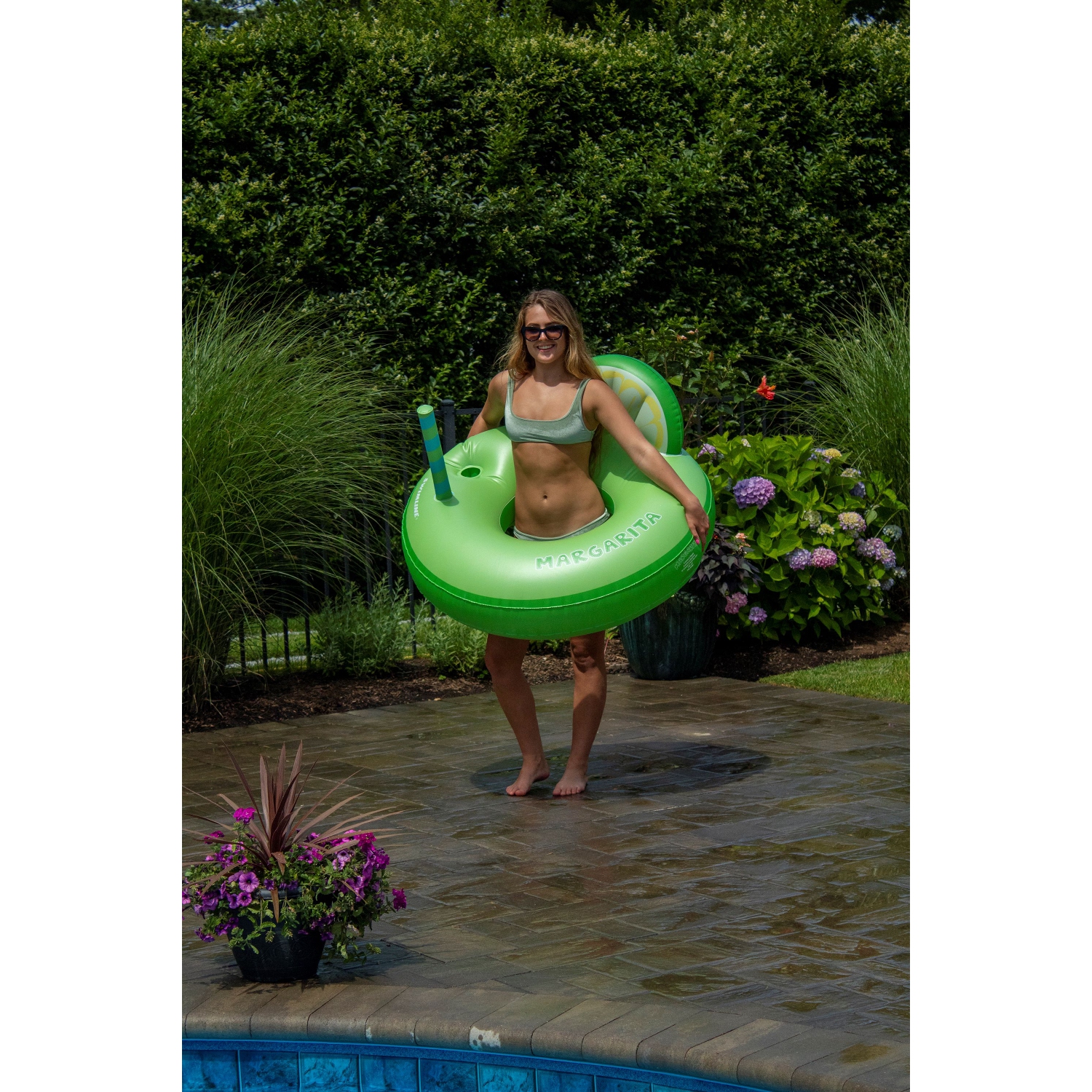 Inflatable Green Margarita Lime Wedge Swimming Pool Float, 41-Inch