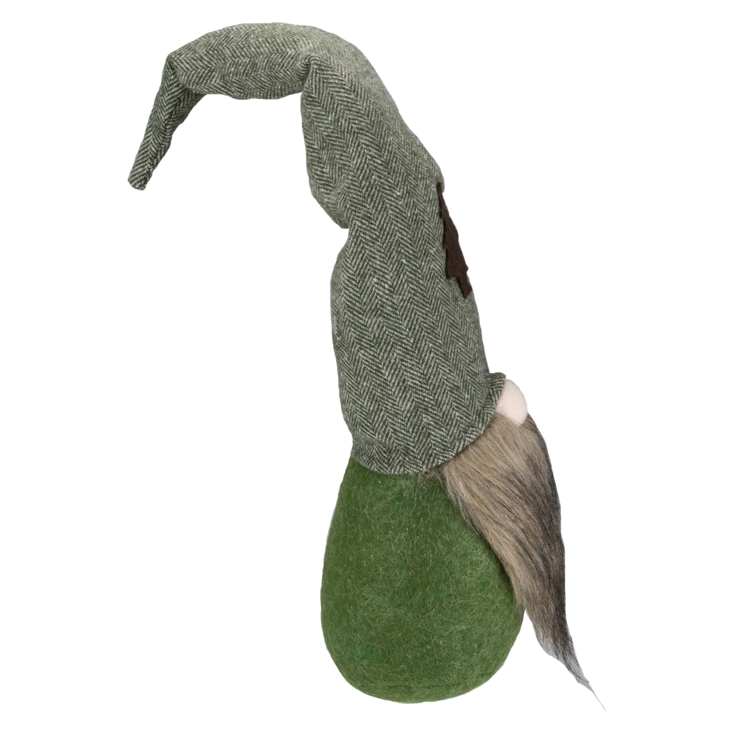 21-Inch Green and Brown Weighted Christmas Tree Gnome Tabletop Figure