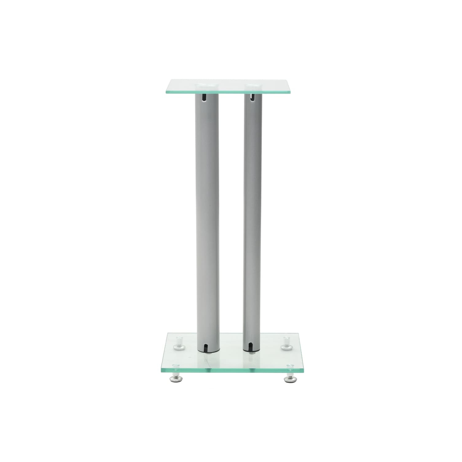 vidaXL Speaker Stands 2 pcs Tempered Glass 2 Pillars Design Silver