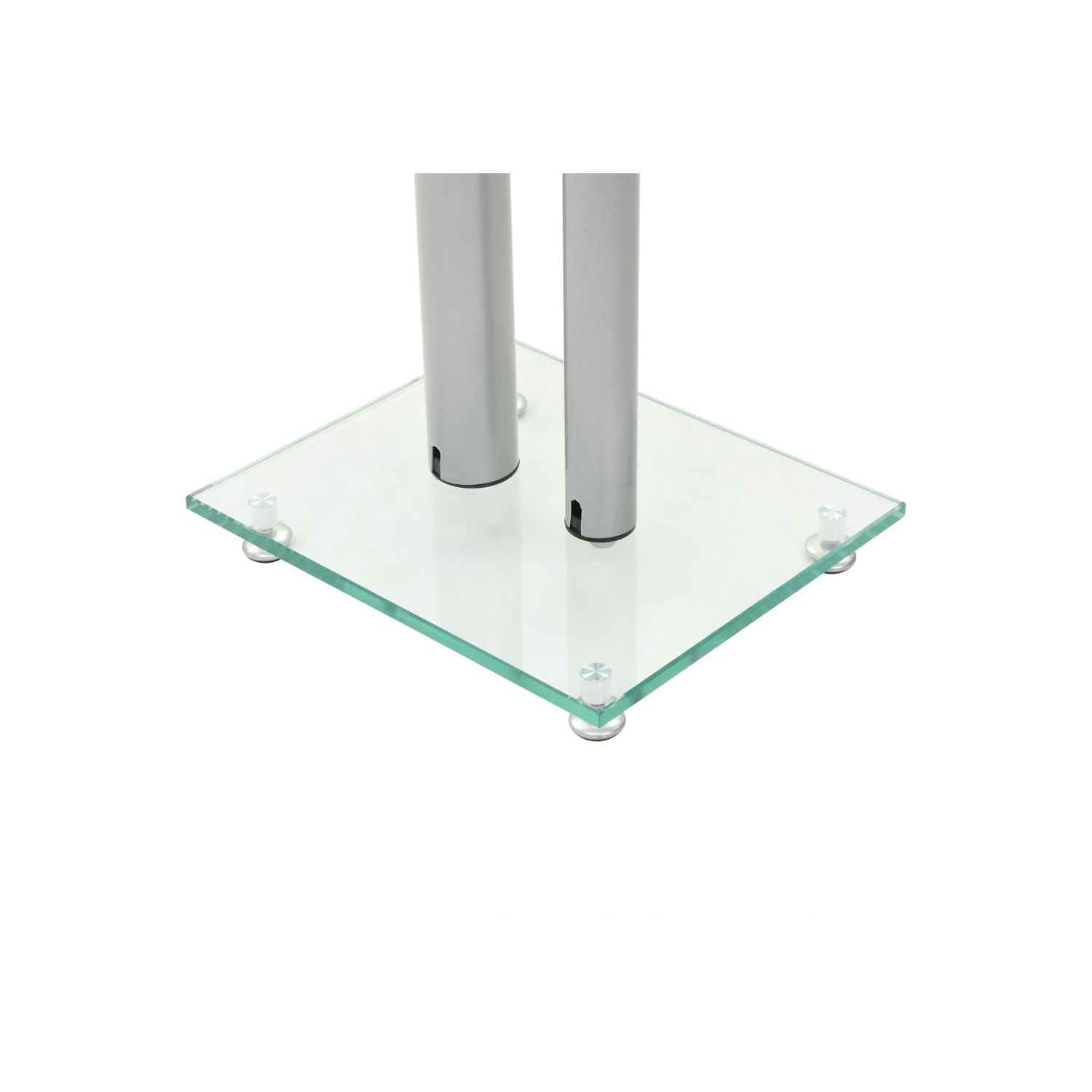 vidaXL Speaker Stands 2 pcs Tempered Glass 2 Pillars Design Silver