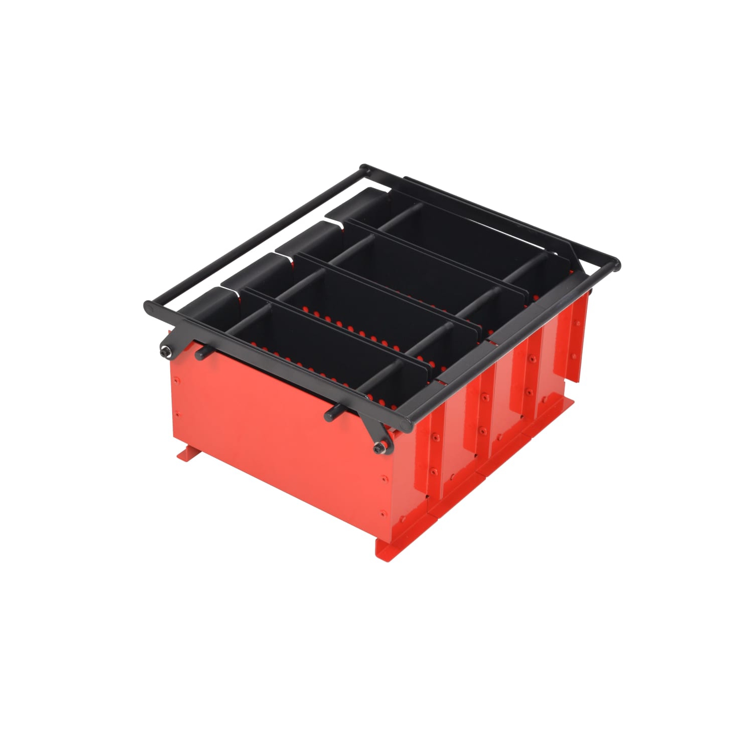 vidaXL Paper Log Briquette Maker Steel 15"x12.2"x7.1" Black and Red