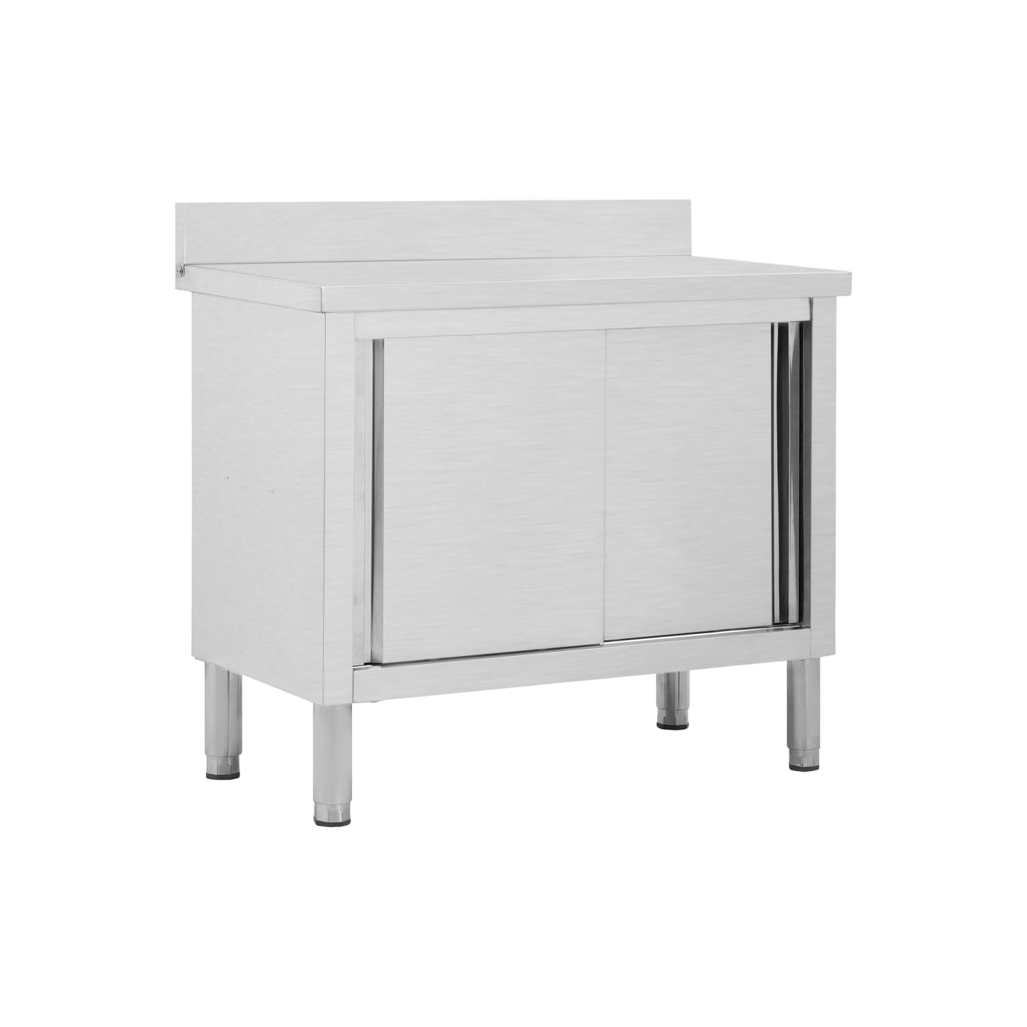 Table de travail avec portes coulissantes VidaXL de 39.4 x 19,7 x, acier inoxydable