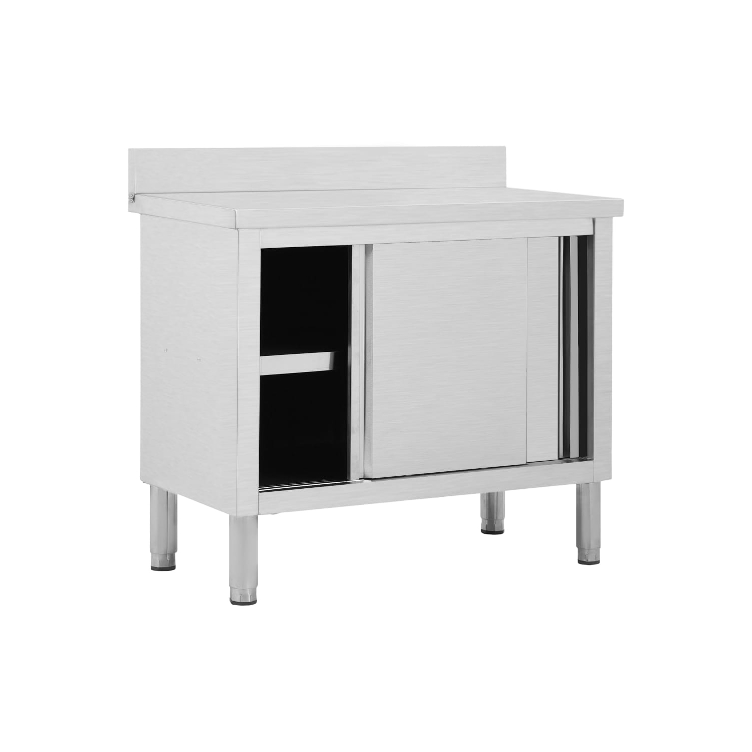 Table de travail avec portes coulissantes VidaXL de 39.4 x 19,7 x, acier inoxydable