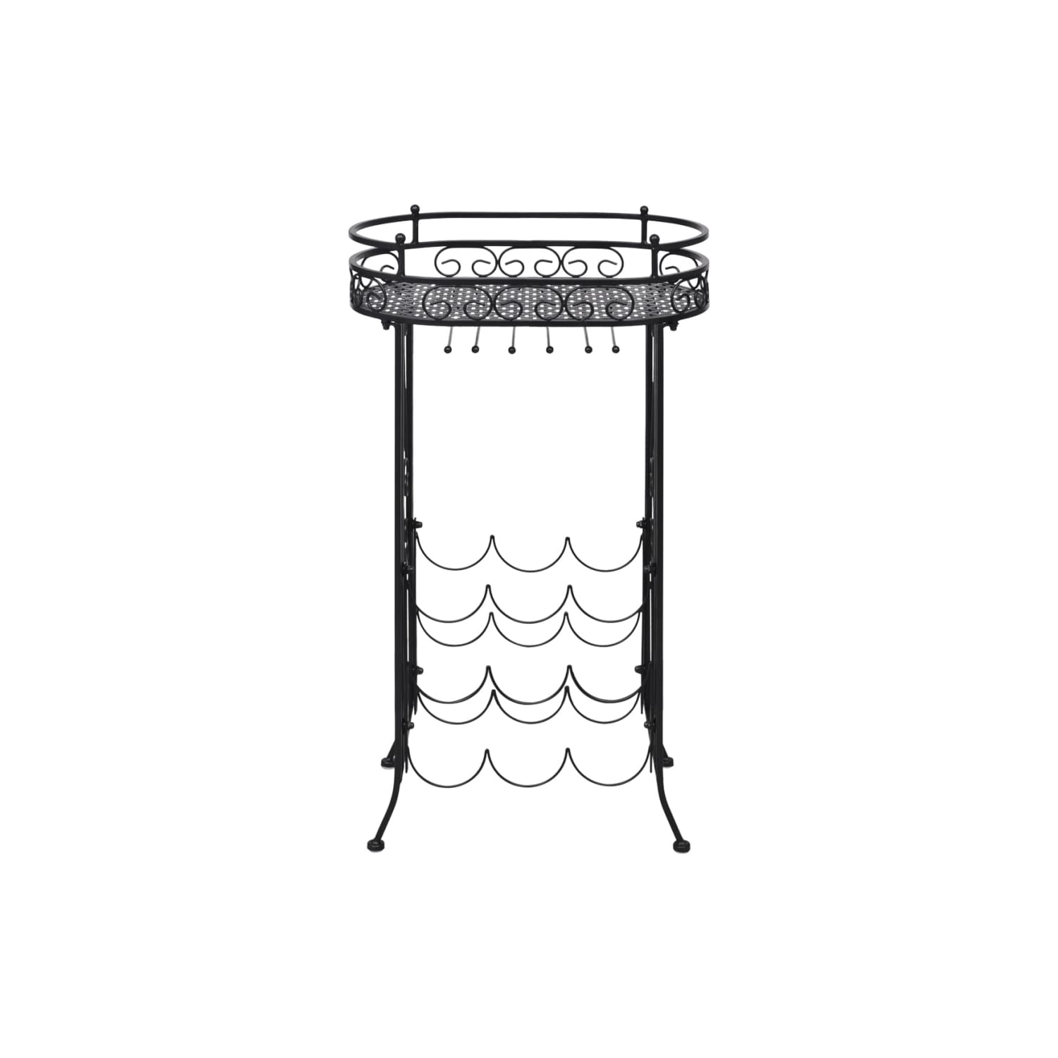 vidaXL Wine Rack with Glass Holder for 9 Bottles Metal