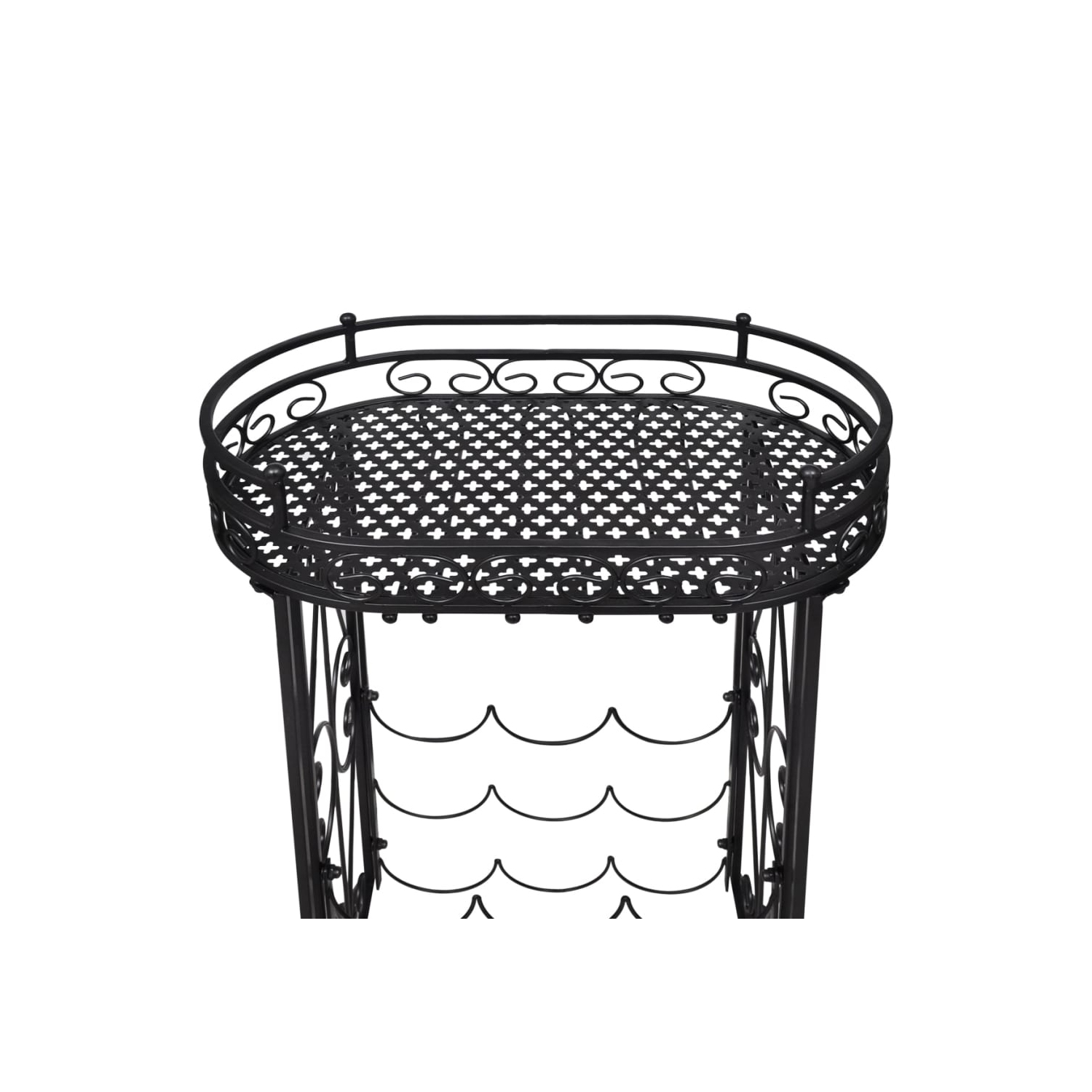 vidaXL Wine Rack with Glass Holder for 9 Bottles Metal