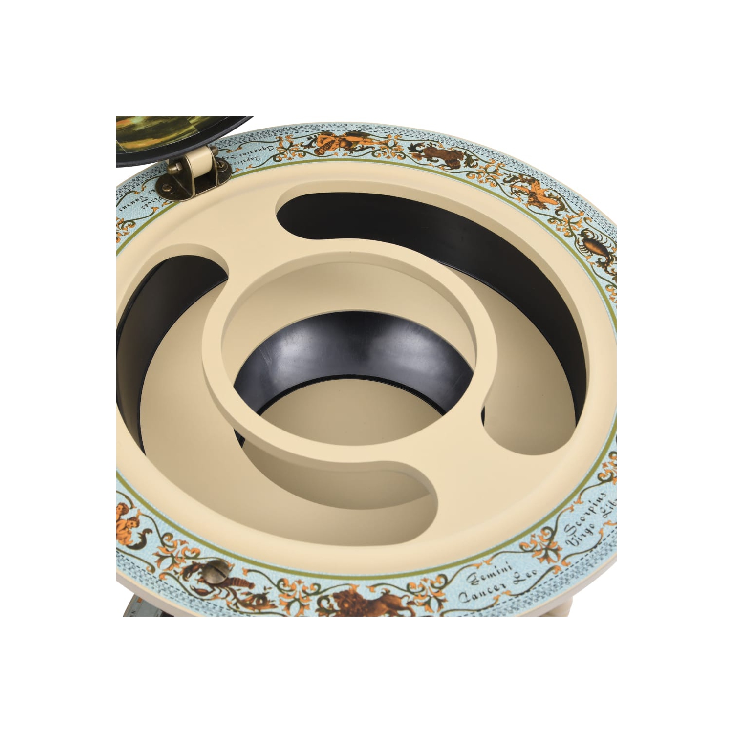 vidaXL Globe Bar Wine Stand Eucalyptus Wood Blue