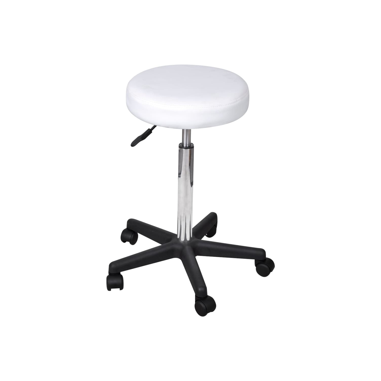vidaXL Office Stool White Faux Leather