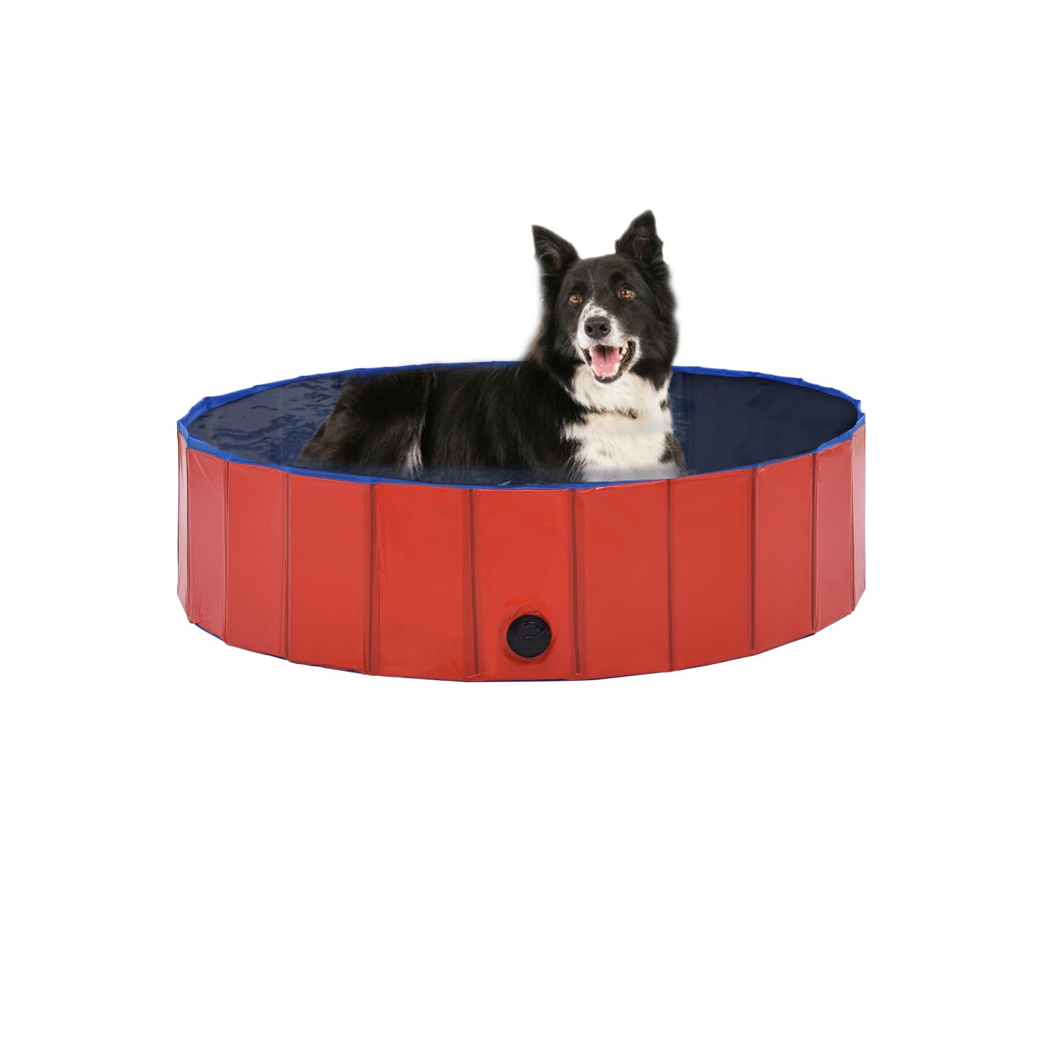 vidaXL Foldable Dog Swimming Pool Red 47.2"x11.8" PVC