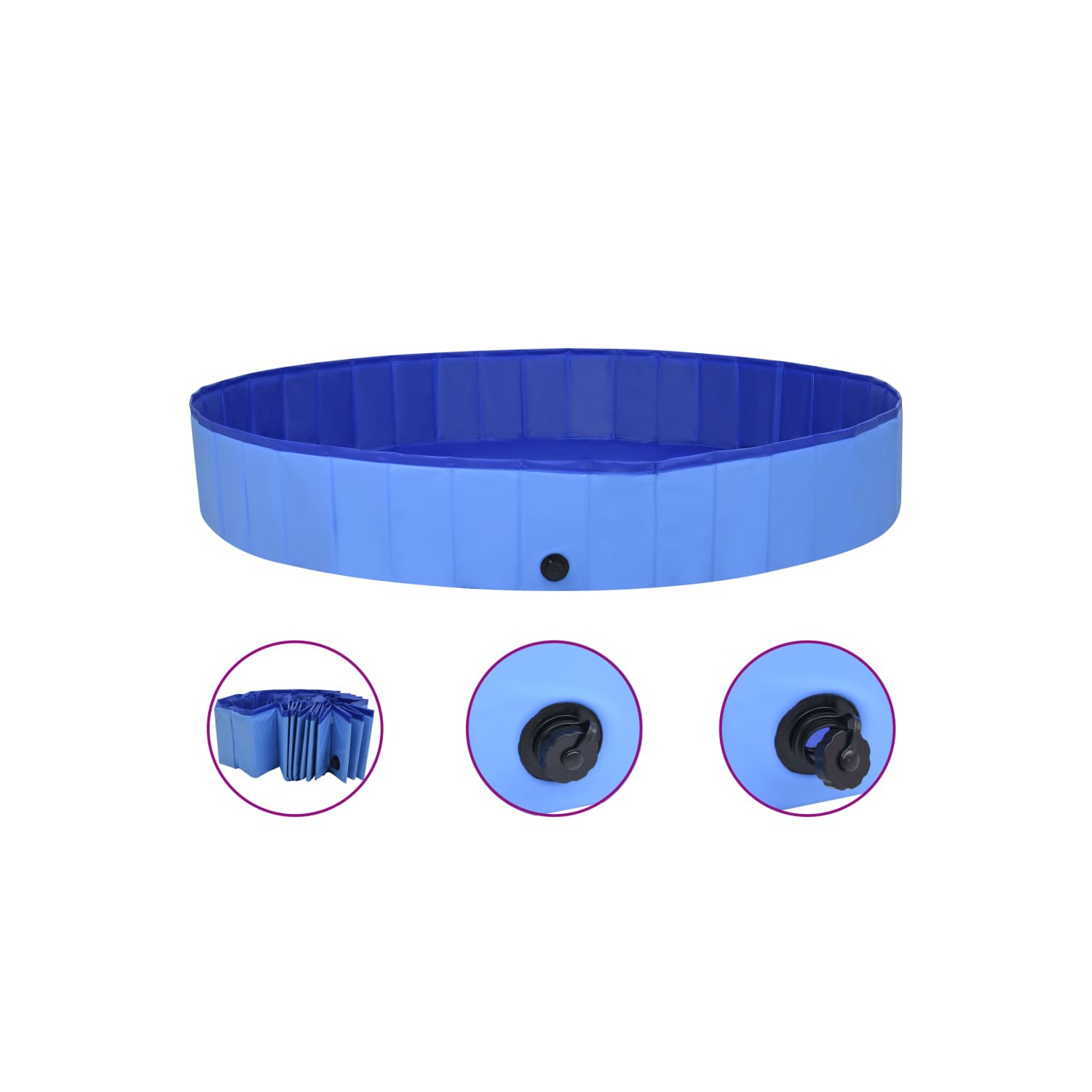 vidaXL Foldable Dog Swimming Pool Blue 78.7"x11.8" PVC
