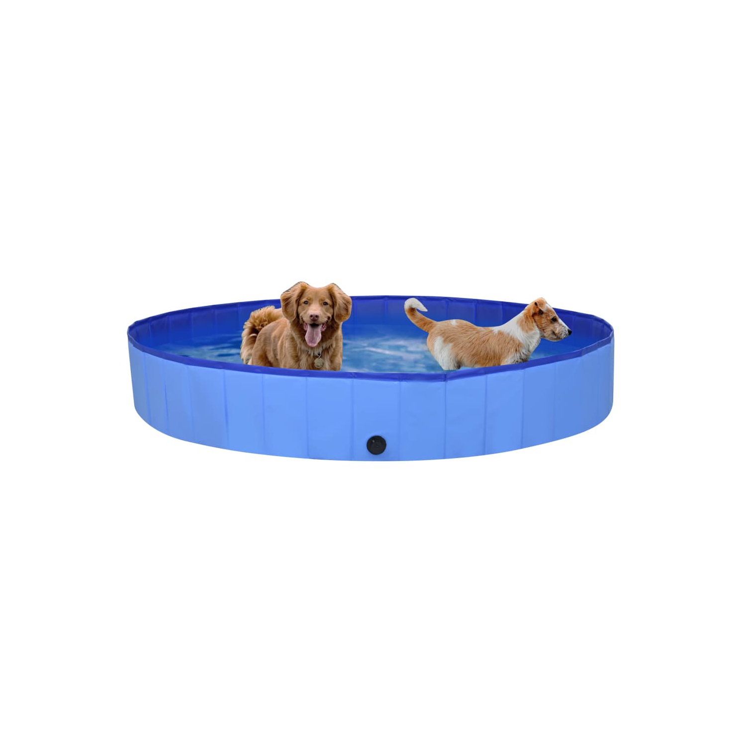 vidaXL Foldable Dog Swimming Pool Blue 78.7"x11.8" PVC