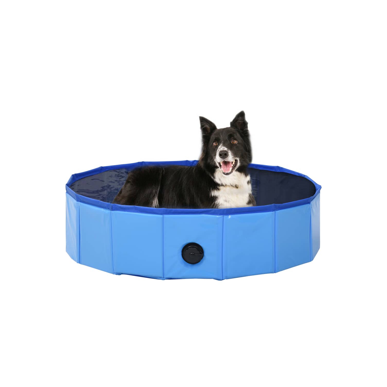 vidaXL Foldable Dog Swimming Pool Blue 31.5"x7.9" PVC