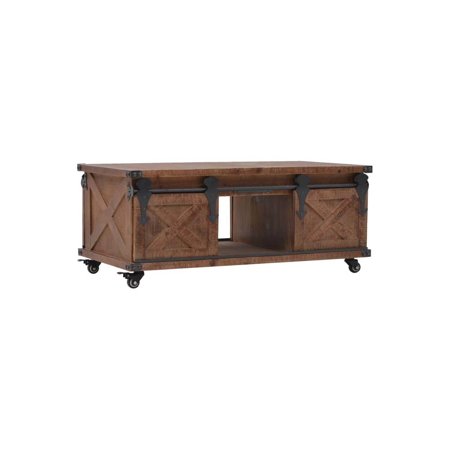 vidaXL Coffee Table Solid Fir Wood 35.8"x20.1"x15" Brown