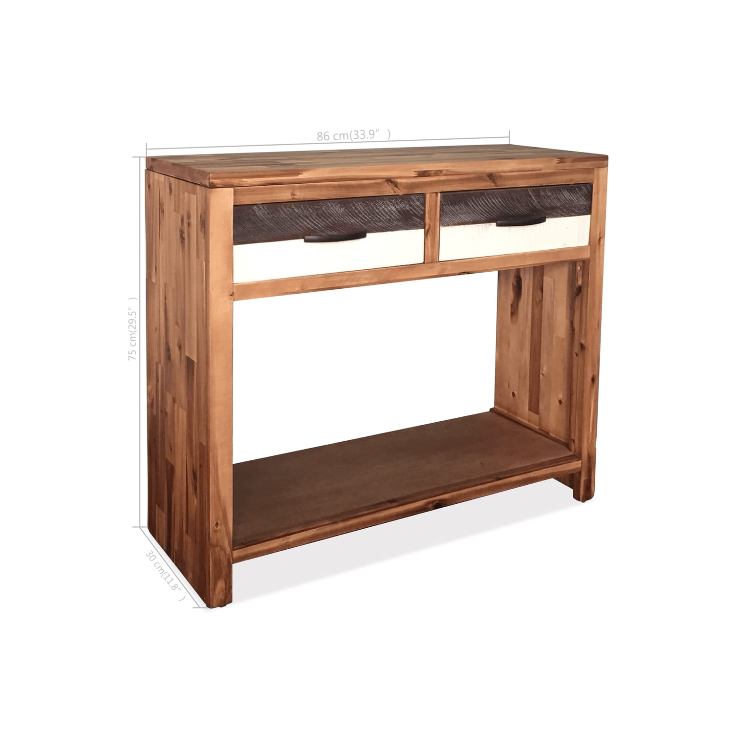 vidaXL Console Table Solid Acacia Wood 33.9"x11.8"x29.5"