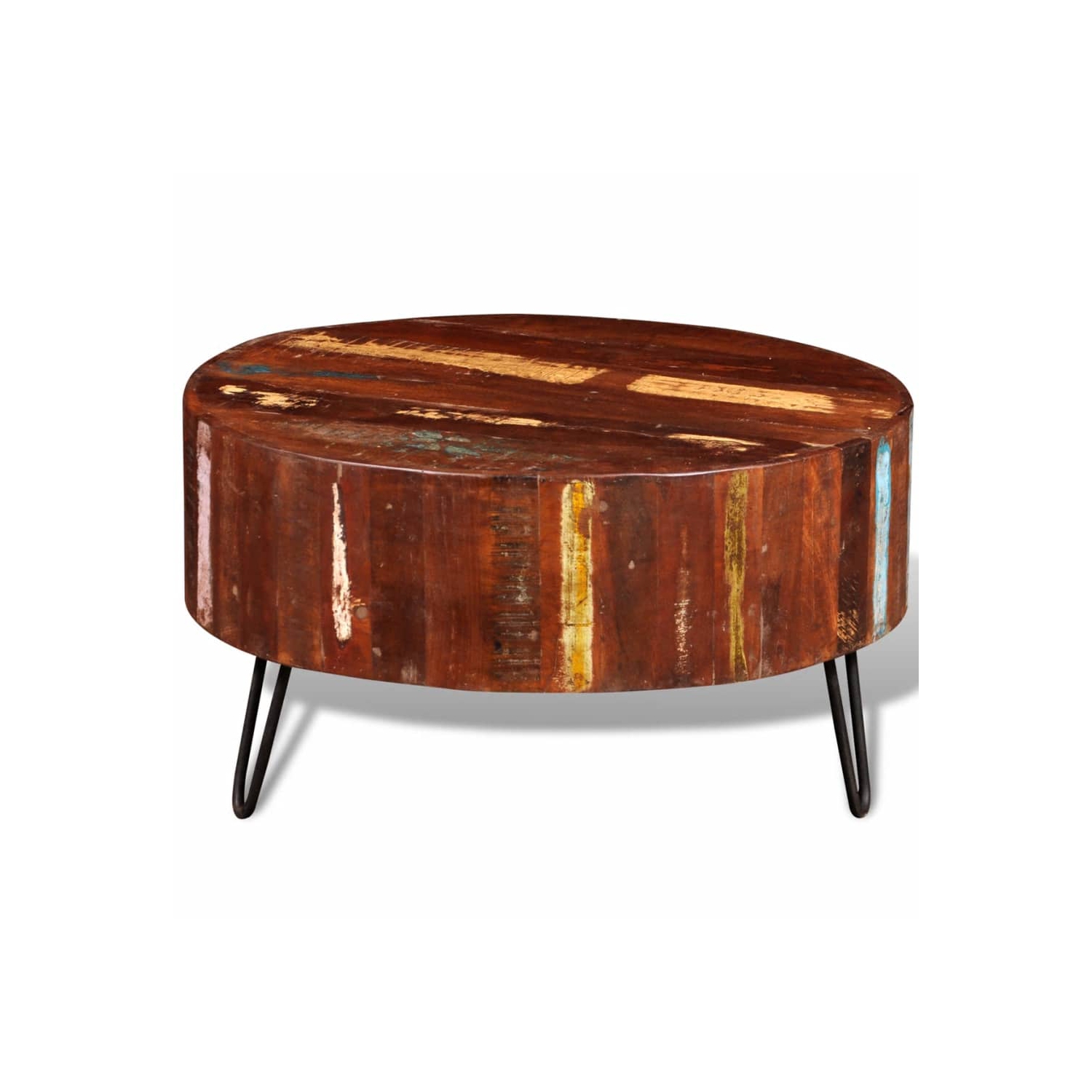 vidaXL Coffee Table Solid Reclaimed Wood Round