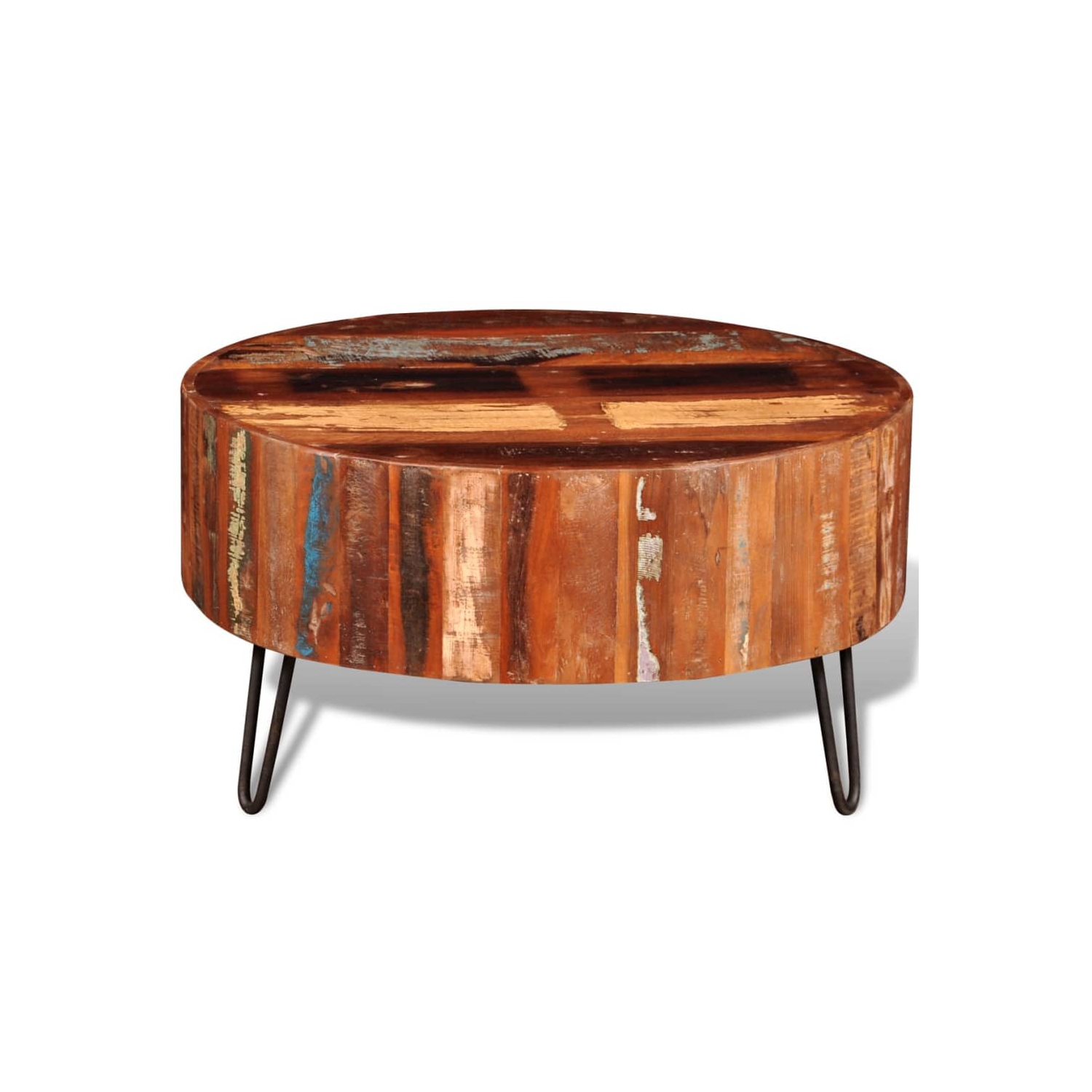 vidaXL Coffee Table Solid Reclaimed Wood Round