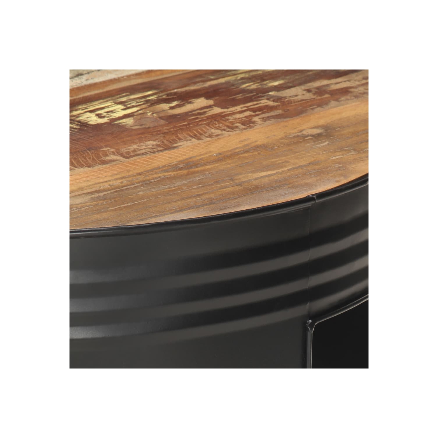 vidaXL Coffee Table Black 26.8"x26.8"x14.2" Solid Reclaimed Wood