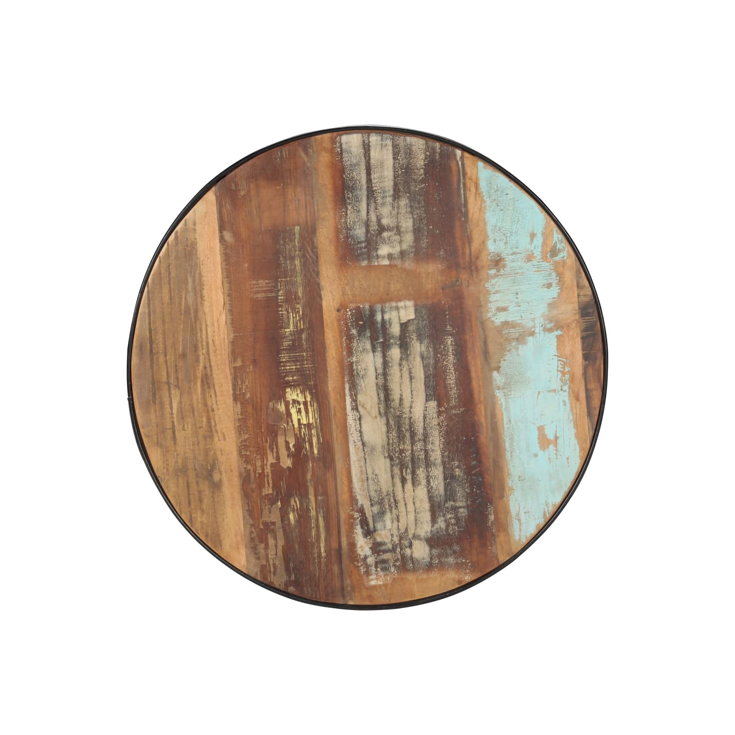 vidaXL Coffee Table Black 26.8"x26.8"x14.2" Solid Reclaimed Wood