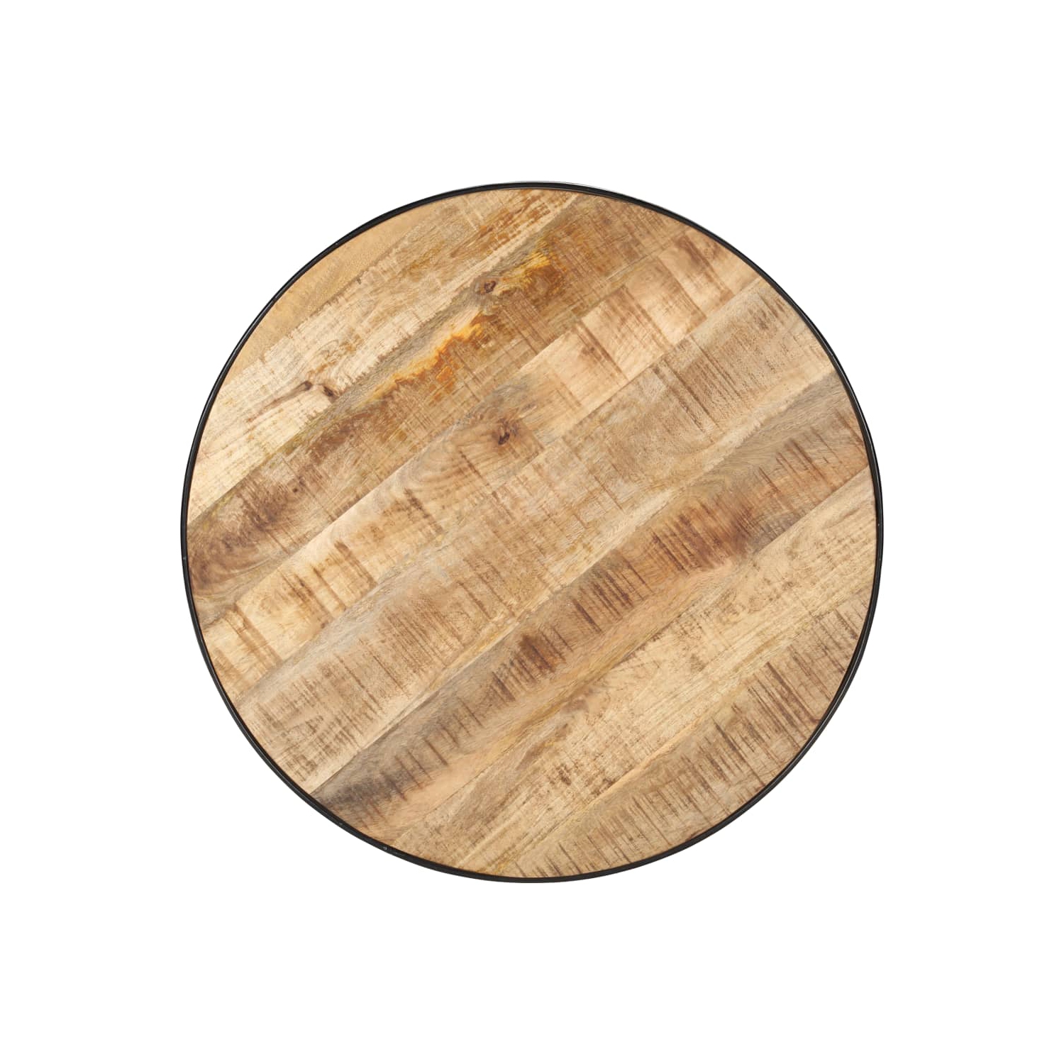 vidaXL Coffee Table Black 26.8"x26.8"x14.2" Solid Rough Mango Wood