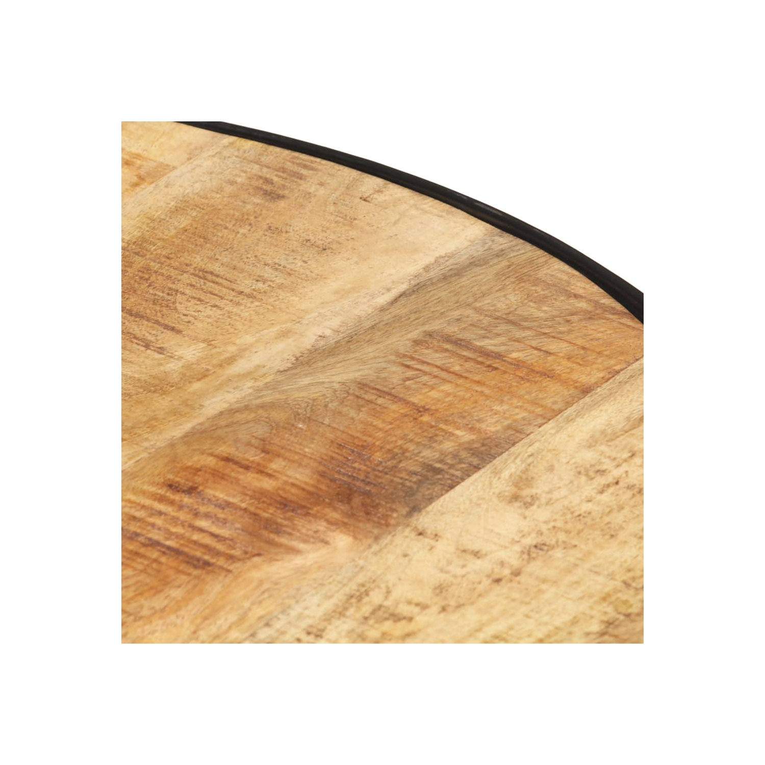 vidaXL Coffee Table Black 26.8"x26.8"x14.2" Solid Rough Mango Wood