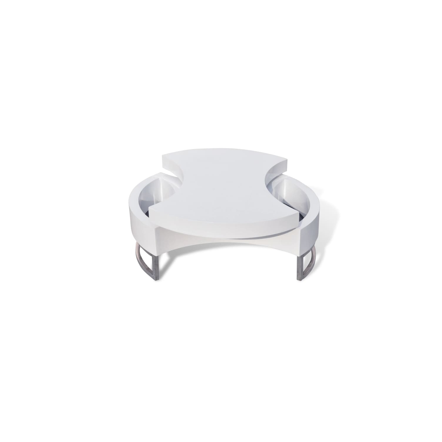 Coffee Table Shape-Adjustable High Gloss White
