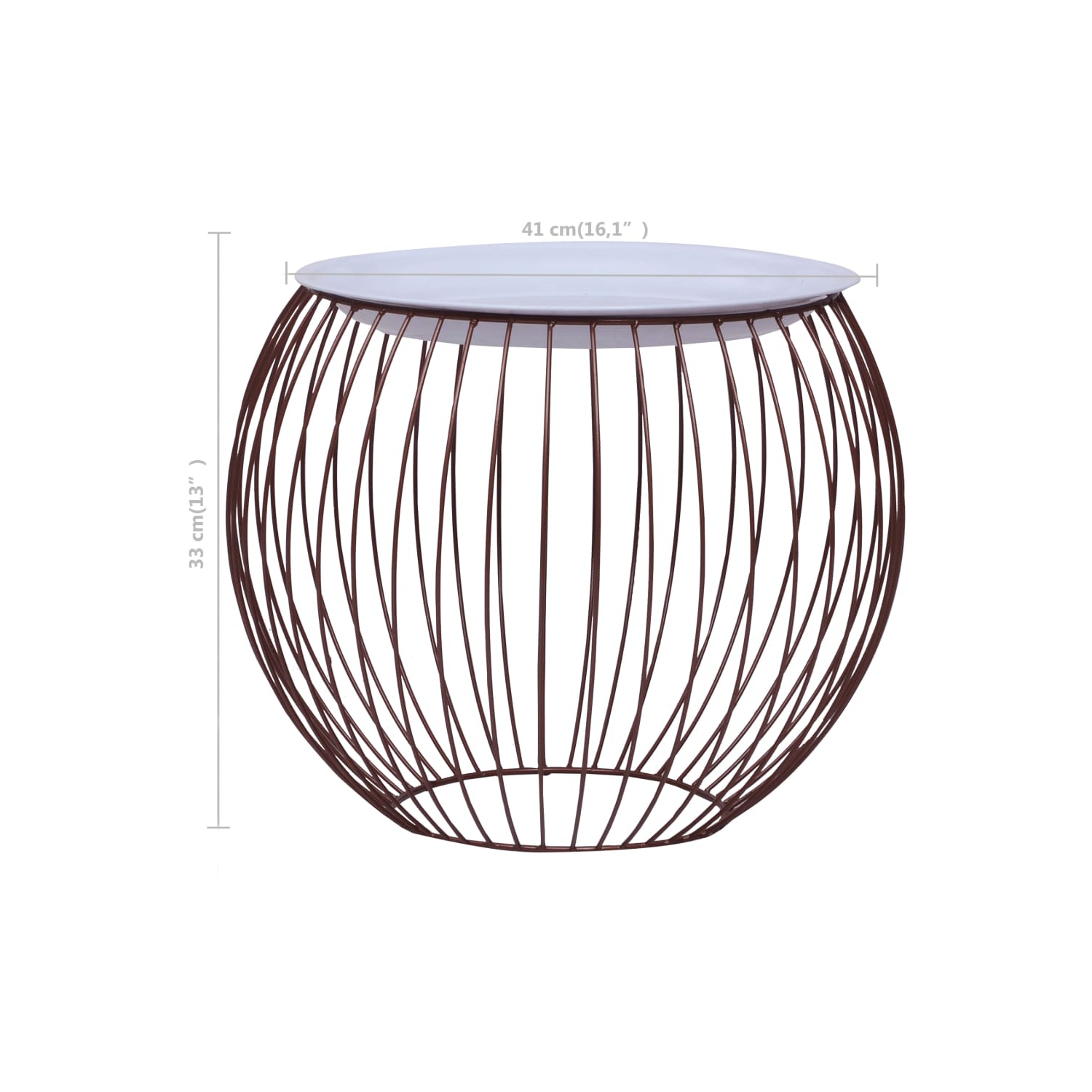 vidaXL Coffee Table Gold Ø 16.1"