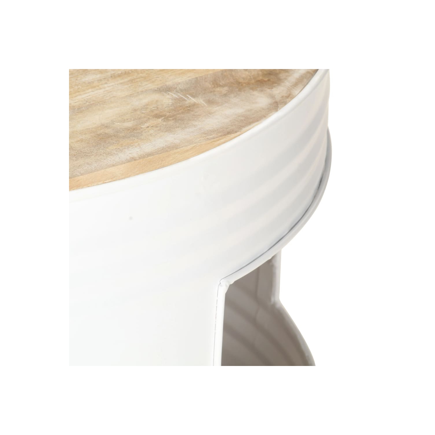 Table basse VidaXL en bois de manguier massif, 26.8 x 26,8 x 14,2 po, blanc