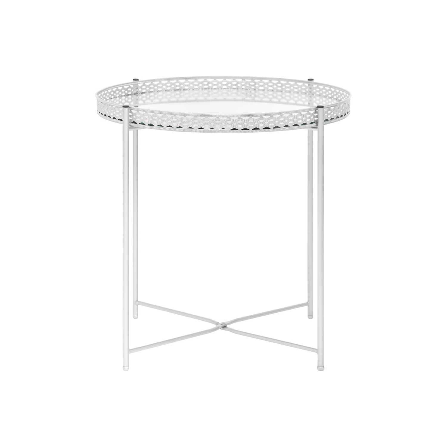 vidaXL Side Table Silver 15.7"x15.7"x16.1" Glass