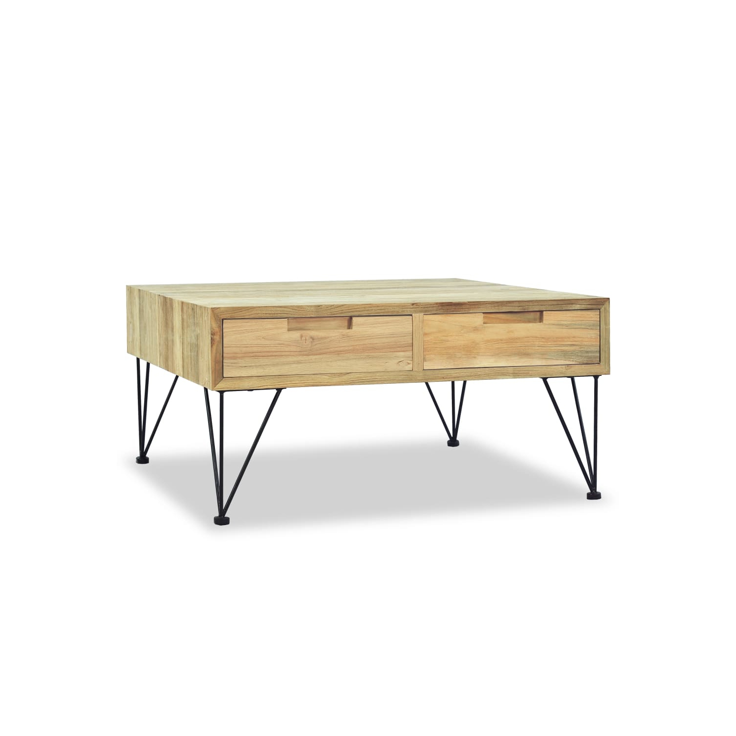 Table basse VidaXL de 31.5 x 31,5 x 15,7 po, teck massif