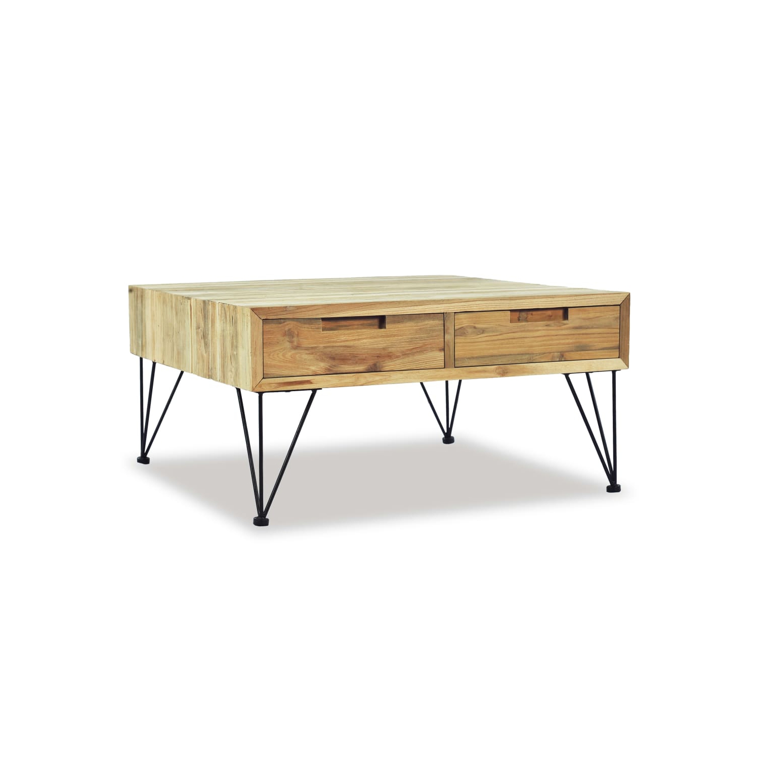 Table basse VidaXL de 31.5 x 31,5 x 15,7 po, teck massif