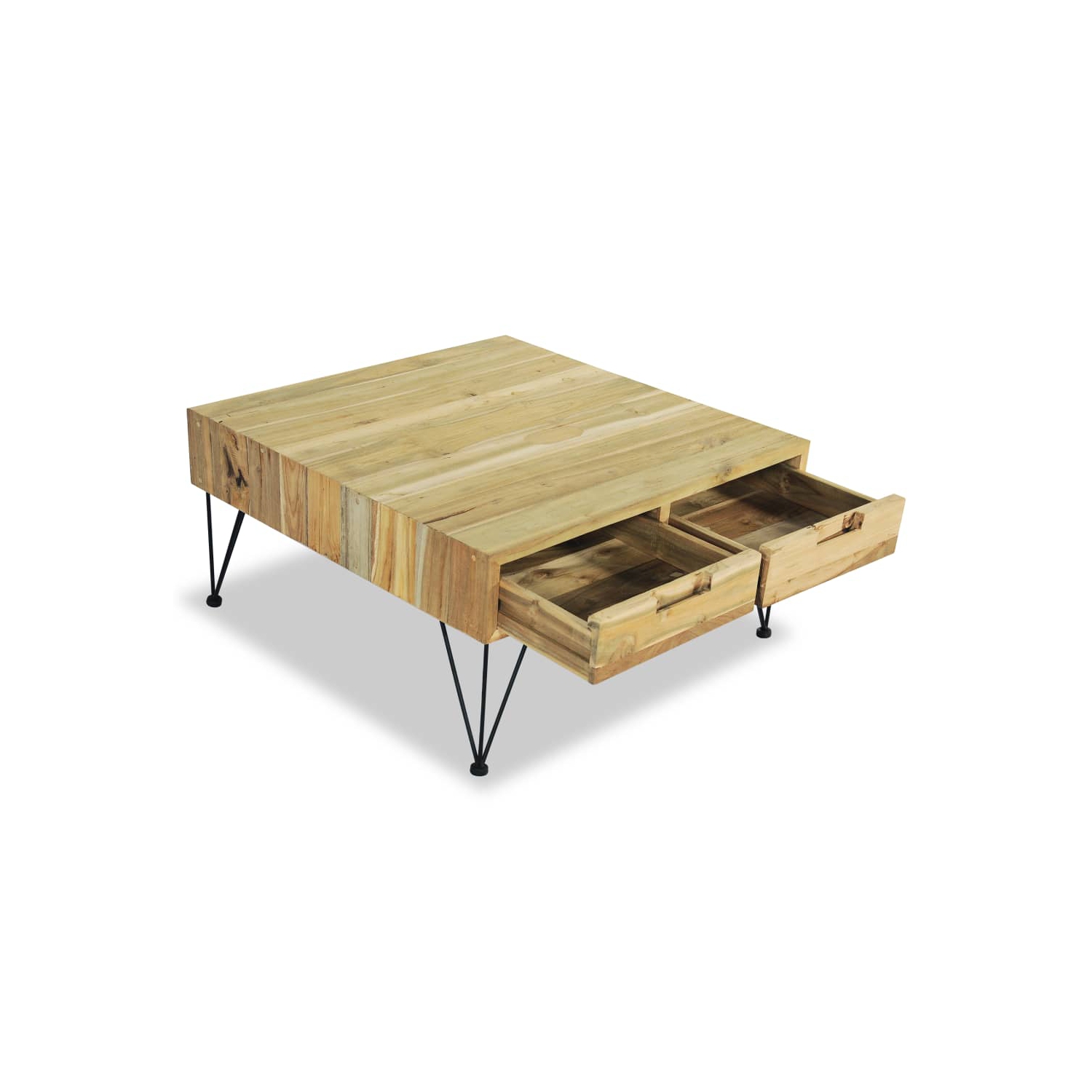 Table basse VidaXL de 31.5 x 31,5 x 15,7 po, teck massif