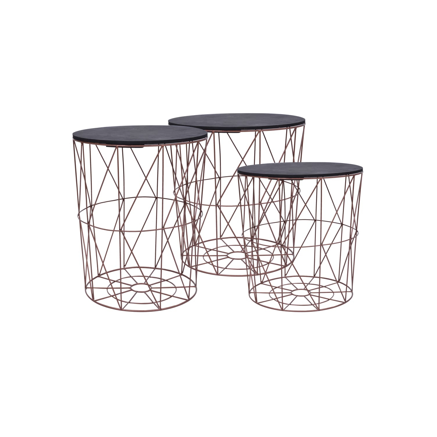 vidaXL Coffee Tables 3 pcs Copper