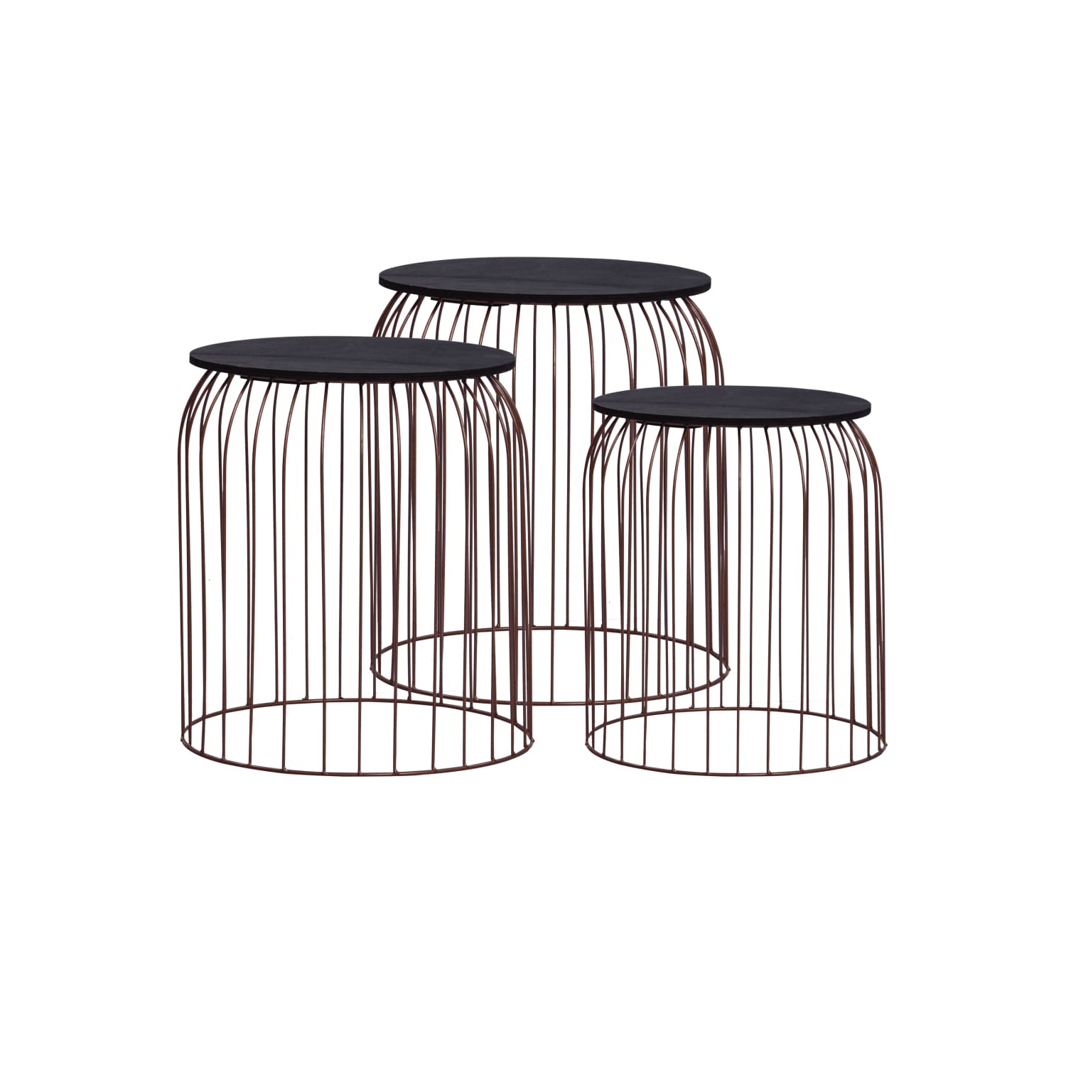 vidaXL Coffee Tables 3 pcs Copper