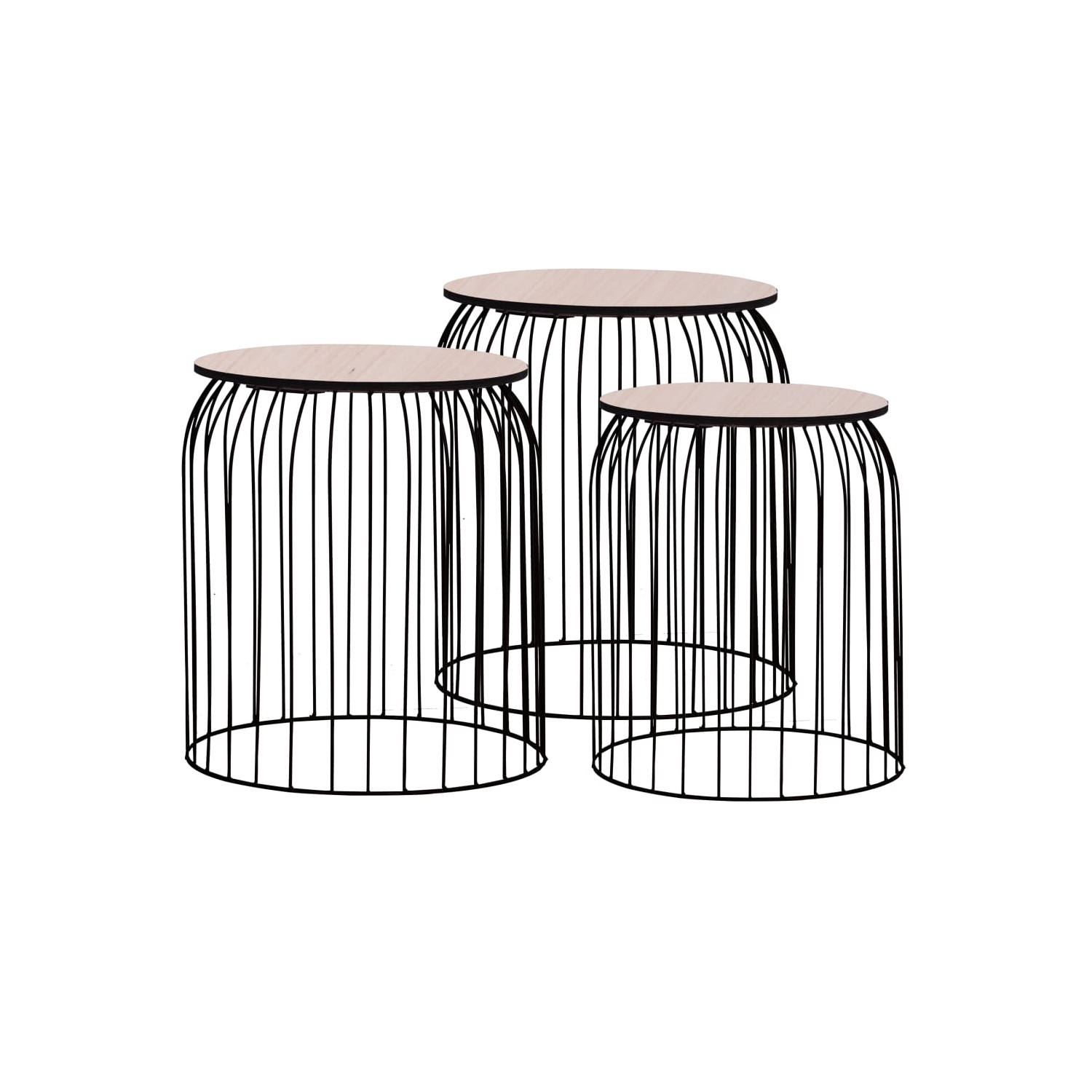 vidaXL Coffee Tables 3 pcs Black