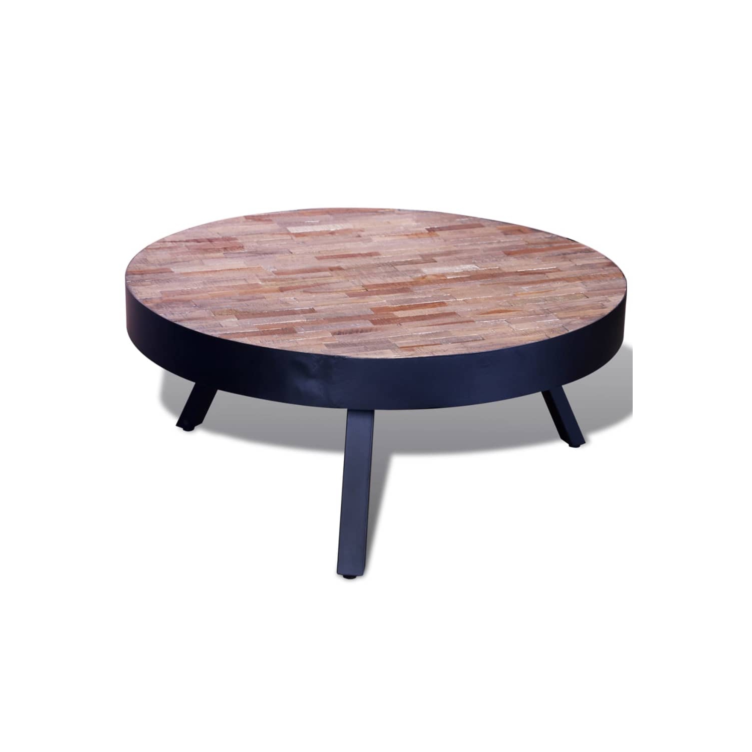 vidaXL Coffee Table Round Reclaimed Teak Wood