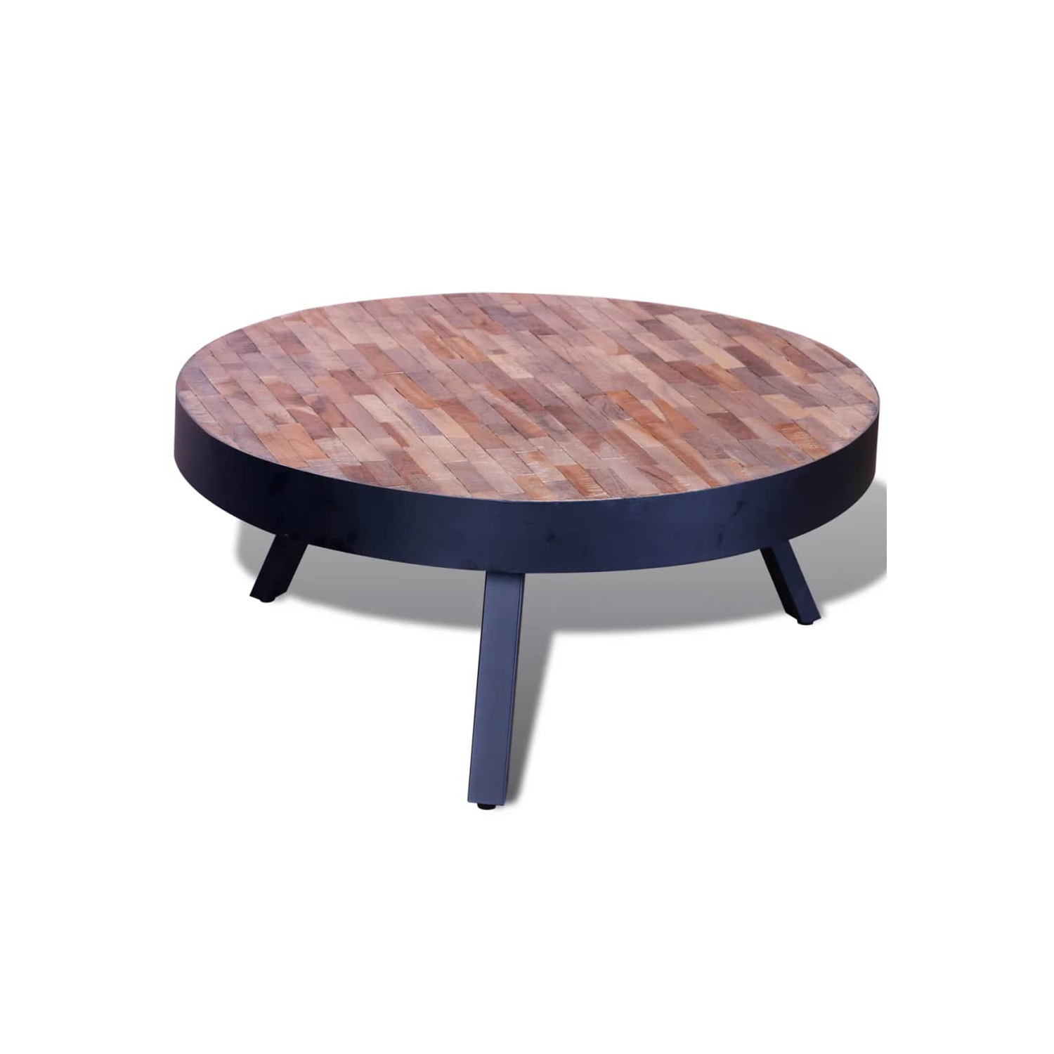 vidaXL Coffee Table Round Reclaimed Teak Wood