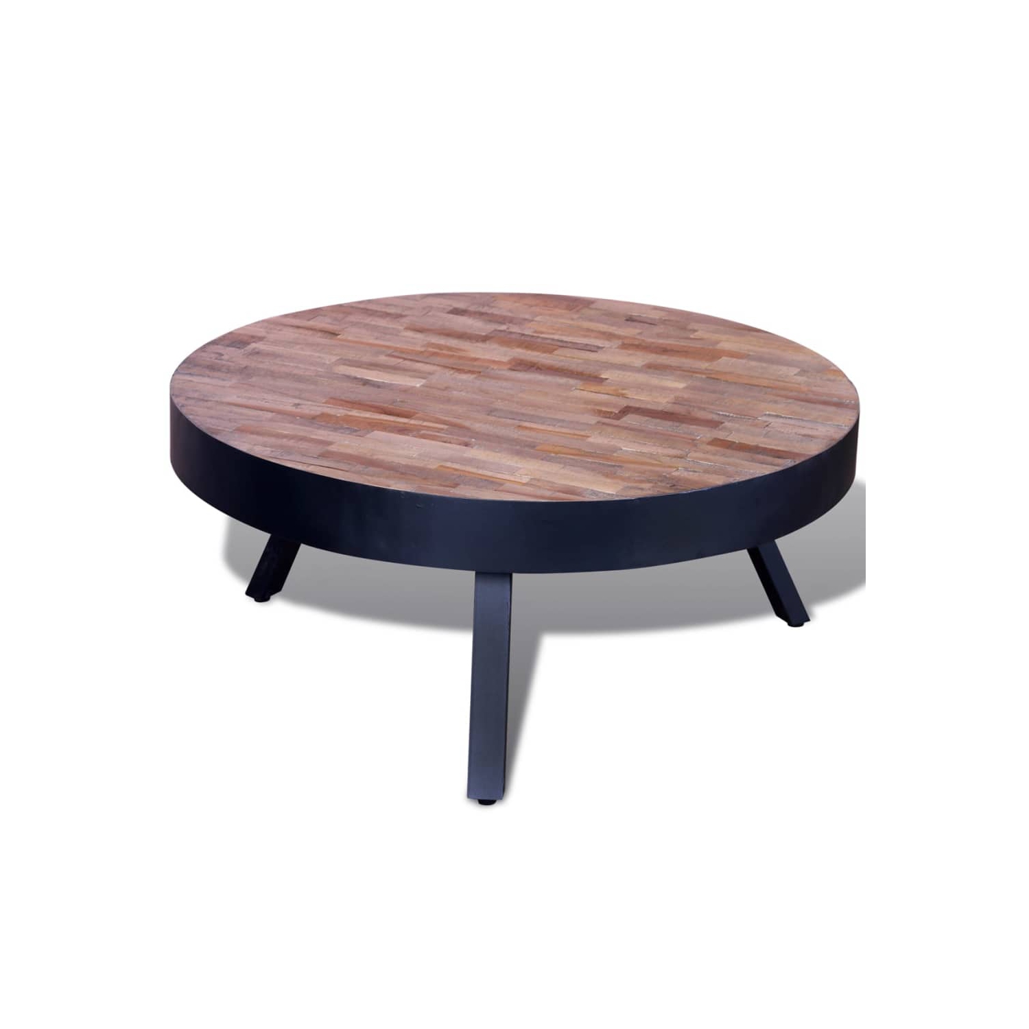 vidaXL Coffee Table Round Reclaimed Teak Wood