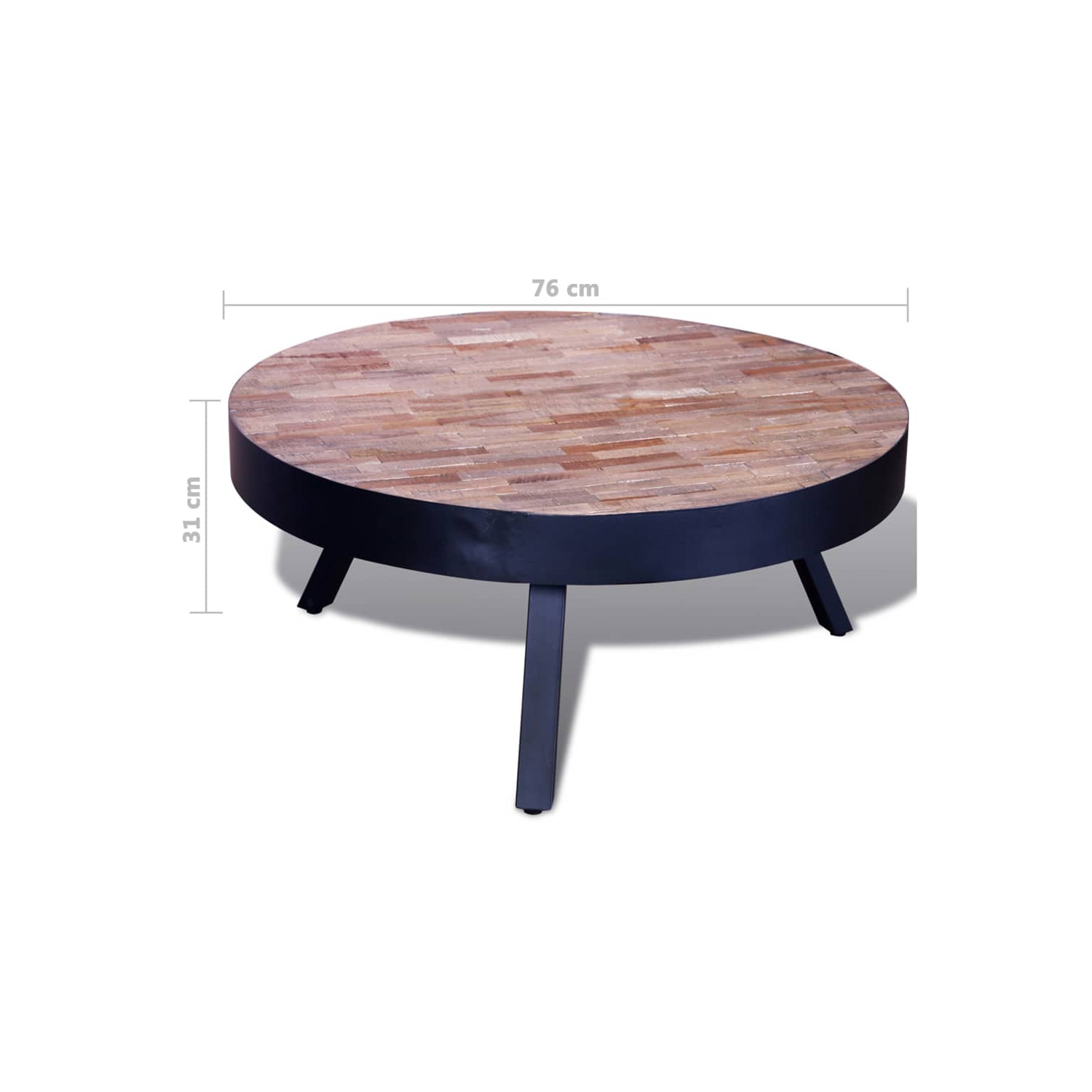 vidaXL Coffee Table Round Reclaimed Teak Wood