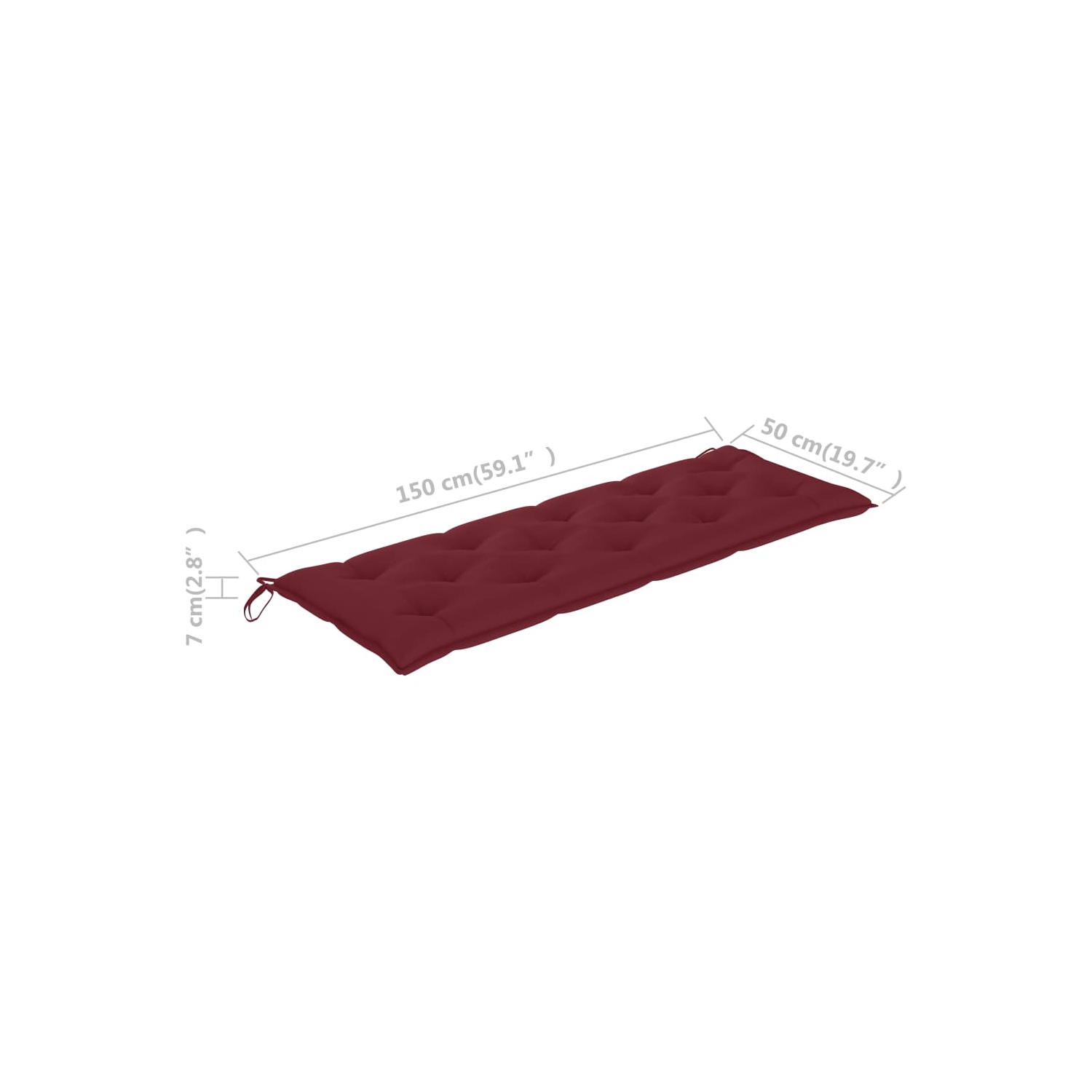 vidaXL Cushion for Swing Chair Wine Red 59.1 Fabric"