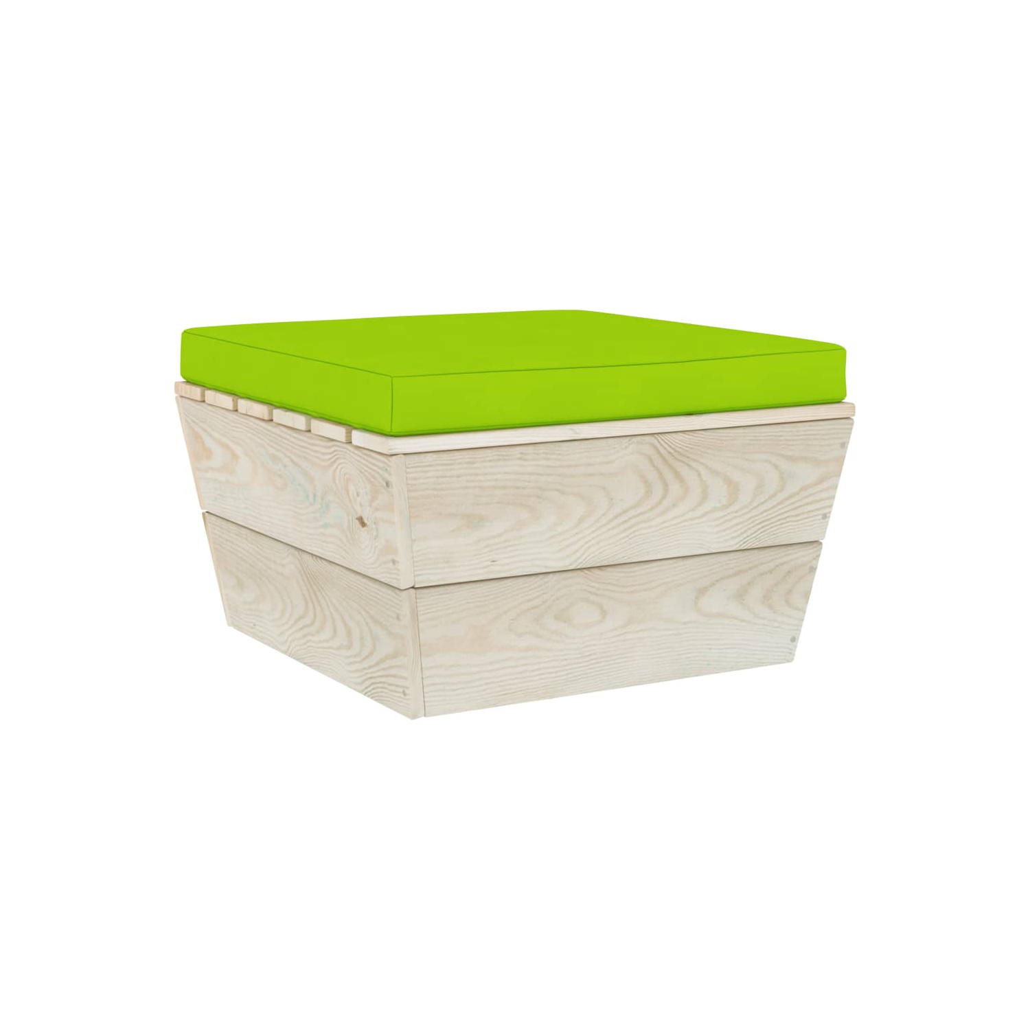 vidaXL Pallet Ottoman Cushion Bright Green Fabric