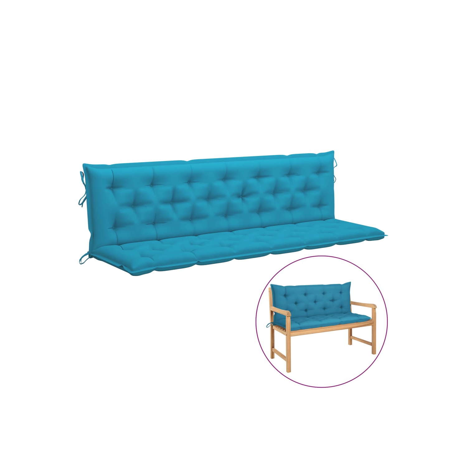 Coussin VidaXL pour chaise pivotante, tissu bleu pâle 78.7 po