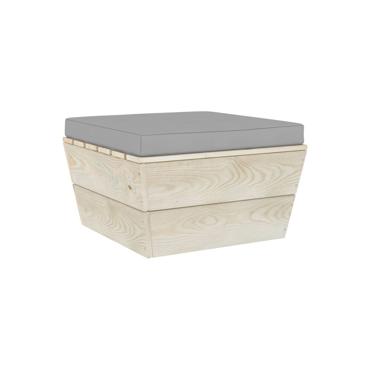 vidaXL Pallet Ottoman Cushion Gray Fabric